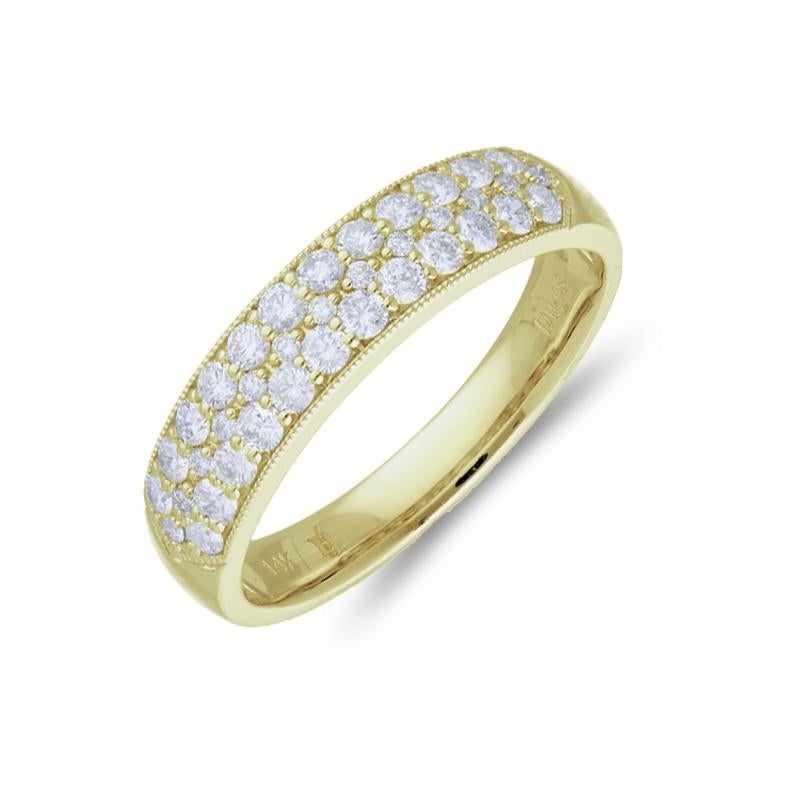 Round Cut 1981 Classic Collection Wedding  Band Ring: 0.85 Ct Diamonds in 14K Yellow Gold For Sale