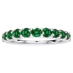 1981 Classic Collection Wedding Band Ring: 1.2 Carat Emeralds in 14K White Gold