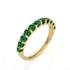 1981 Classic Collection Wedding Band Ring: 1.2 Carat Emeralds in 14K Yellow Gold