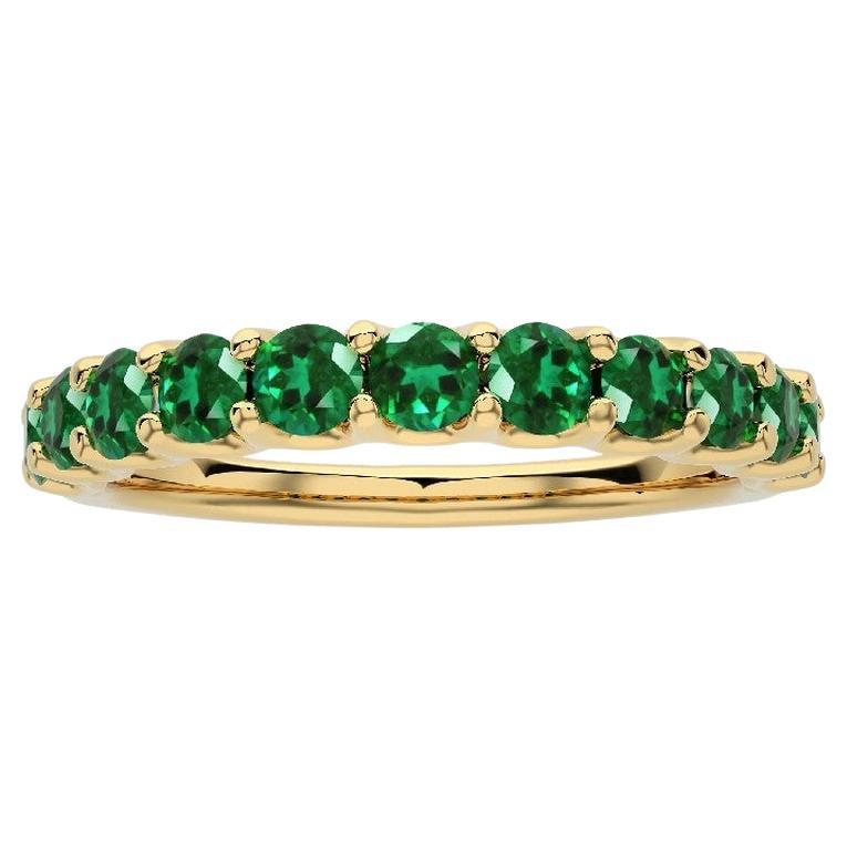 1981 Classic Collection Wedding Band Ring: 1.2 Carat Emeralds in 14K Yellow Gold