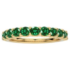 1981 Classic Collection Wedding Band Ring: 1.2 Carat Emeralds in 14K Yellow Gold