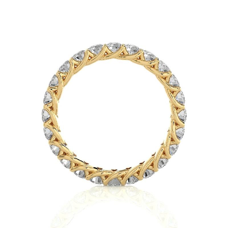 Modern 1981 Classic Collection Wedding Band Ring: 1.5 Carat Diamonds in 14K Yellow Gold For Sale