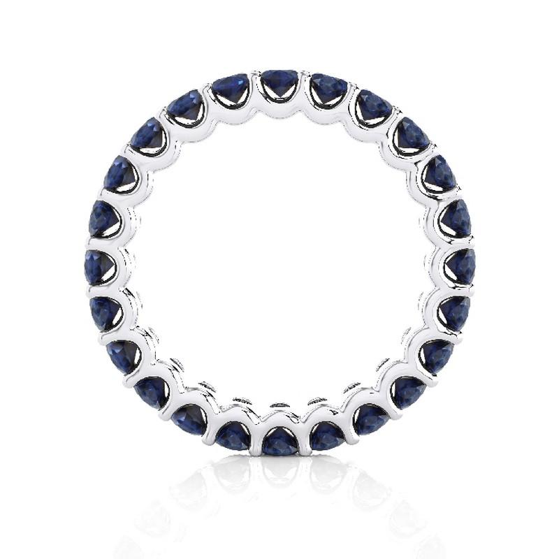 Modern 1981 Classic Collection Wedding Band Ring: 2.75 Carat Sapphire in 14K White Gold For Sale