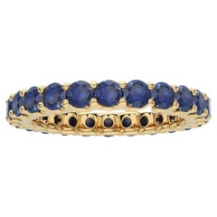1981 Classic Collection Wedding Band Ring: 2.75 Ct Sapphire in 14K Yellow Gold