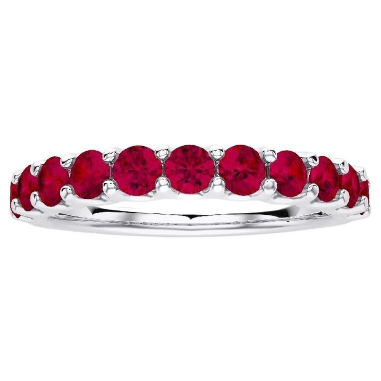 1981 Classic Collection Wedding Ring: 1.2 Carat Rubies in 14K White Gold For Sale
