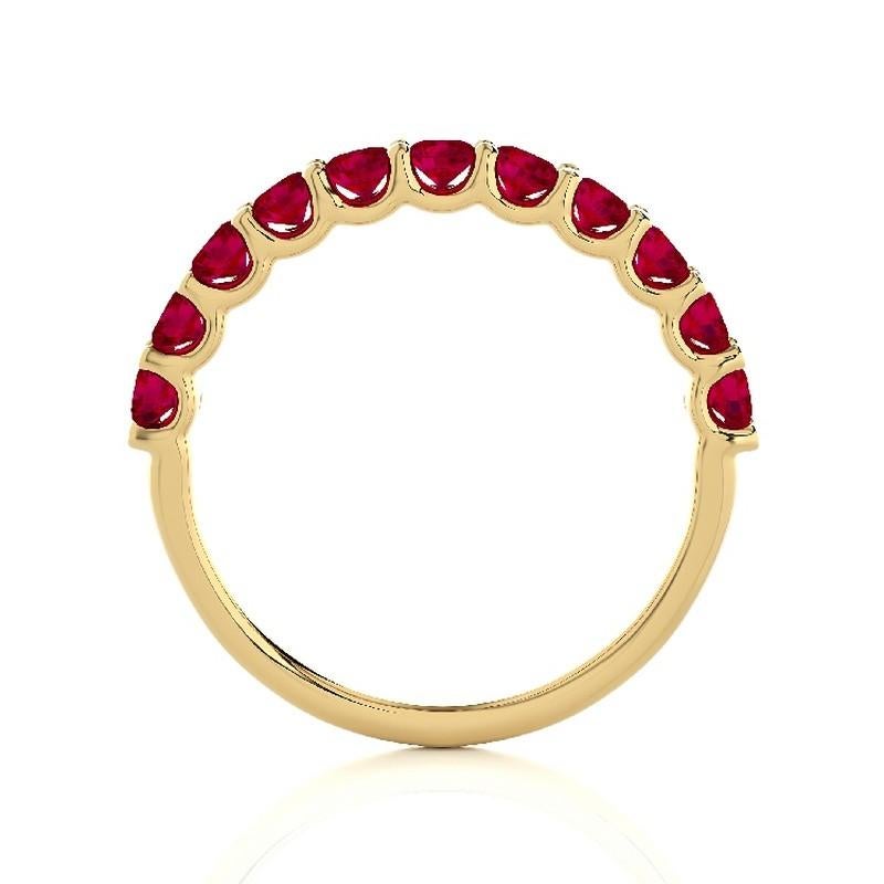 Modern 1981 Classic Collection Wedding Ring: 1.2 Carat Rubies in 14K Yellow Gold For Sale