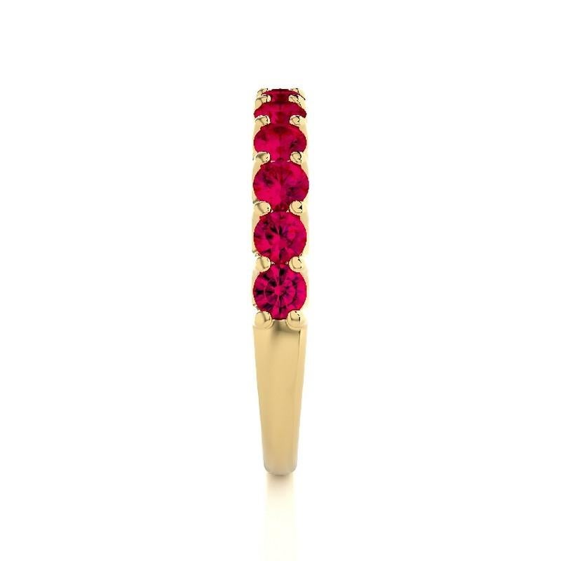 Round Cut 1981 Classic Collection Wedding Ring: 1.2 Carat Rubies in 14K Yellow Gold For Sale