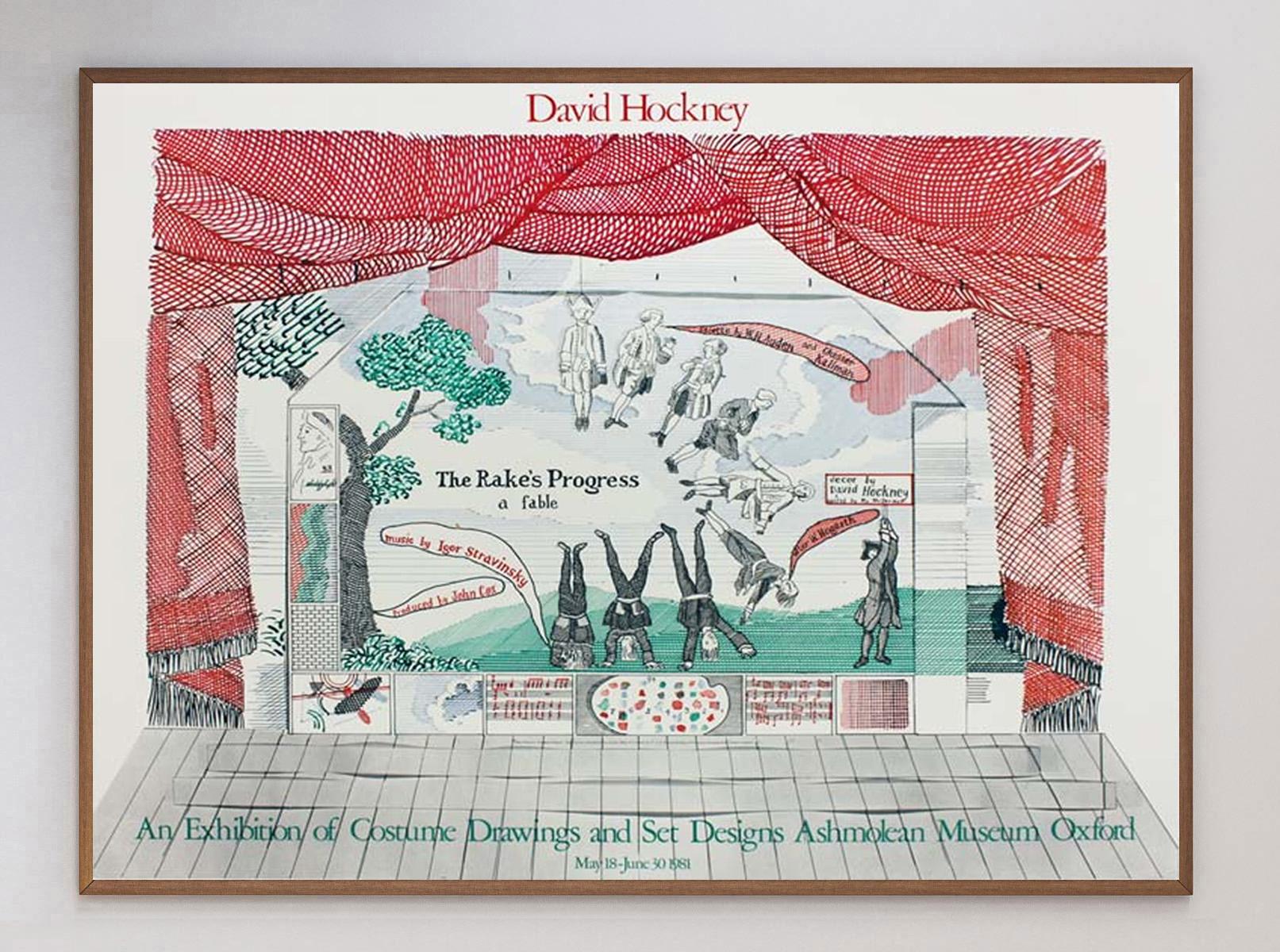 Dieses Plakat zeigt David Hockneys 1975 entstandenes 