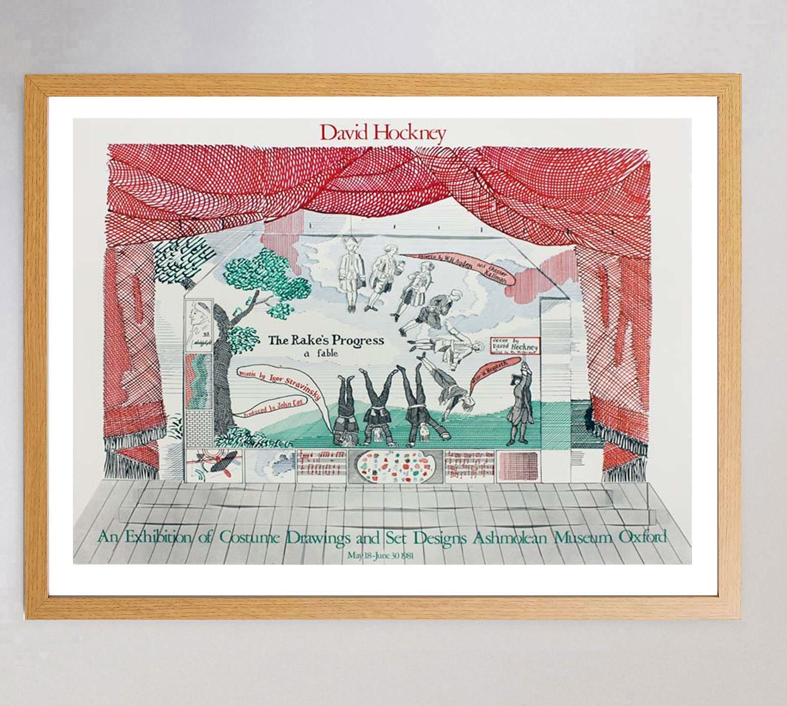 1981 David Hockney - The Rake's Progress - Ashmolean Museum Originalplakat (Britisch) im Angebot