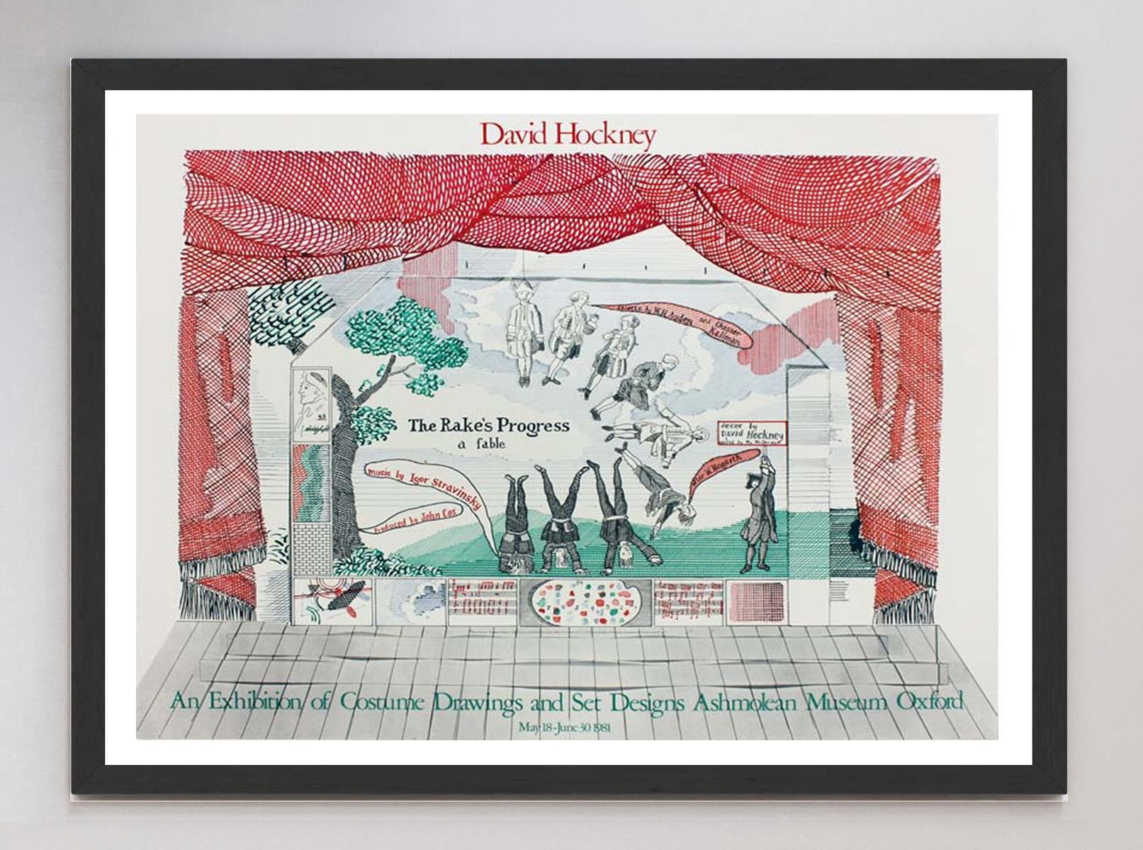 1981 David Hockney - The Rake's Progress - Ashmolean Museum Originalplakat im Zustand „Gut“ im Angebot in Winchester, GB