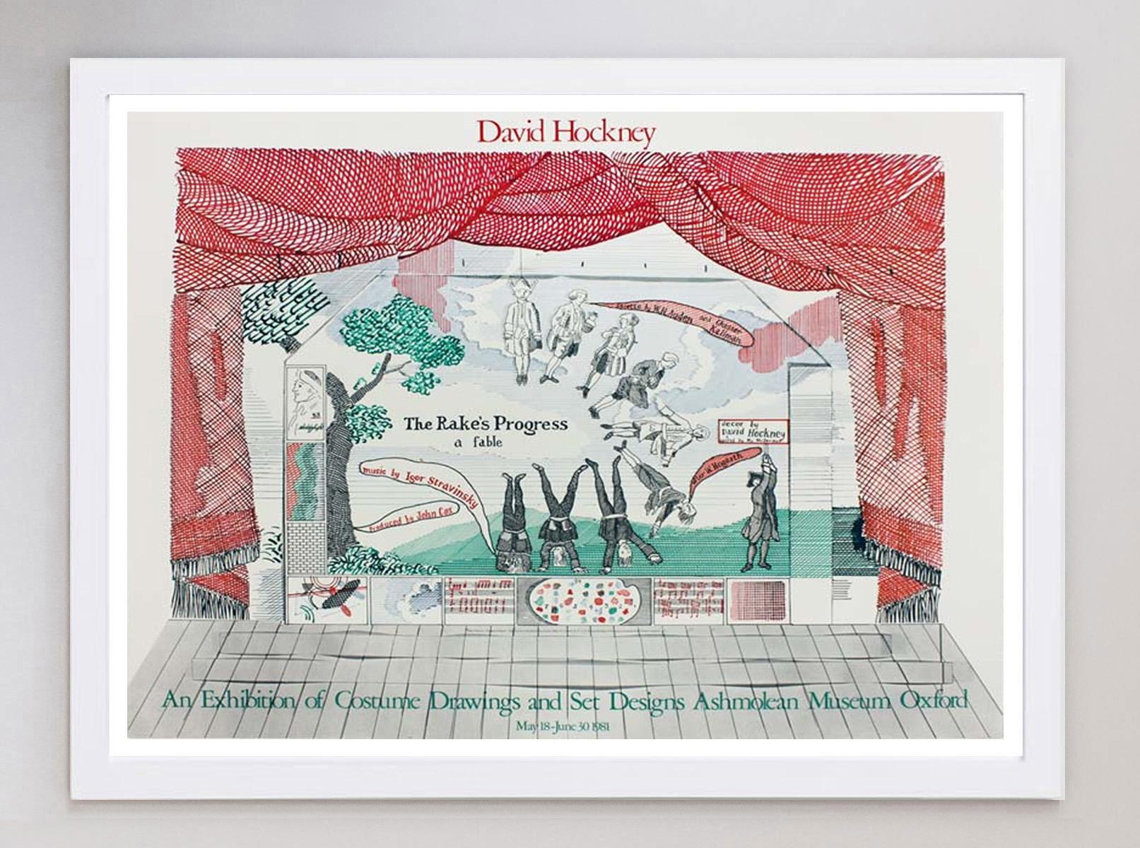 1981 David Hockney - The Rake's Progress - Ashmolean Museum Originalplakat (Ende des 20. Jahrhunderts) im Angebot