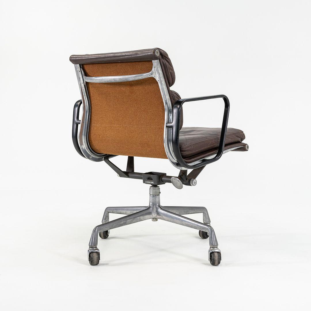 Modern 1981 Eames Herman Miller Soft Pad Management Desk Chair in Brown Leather