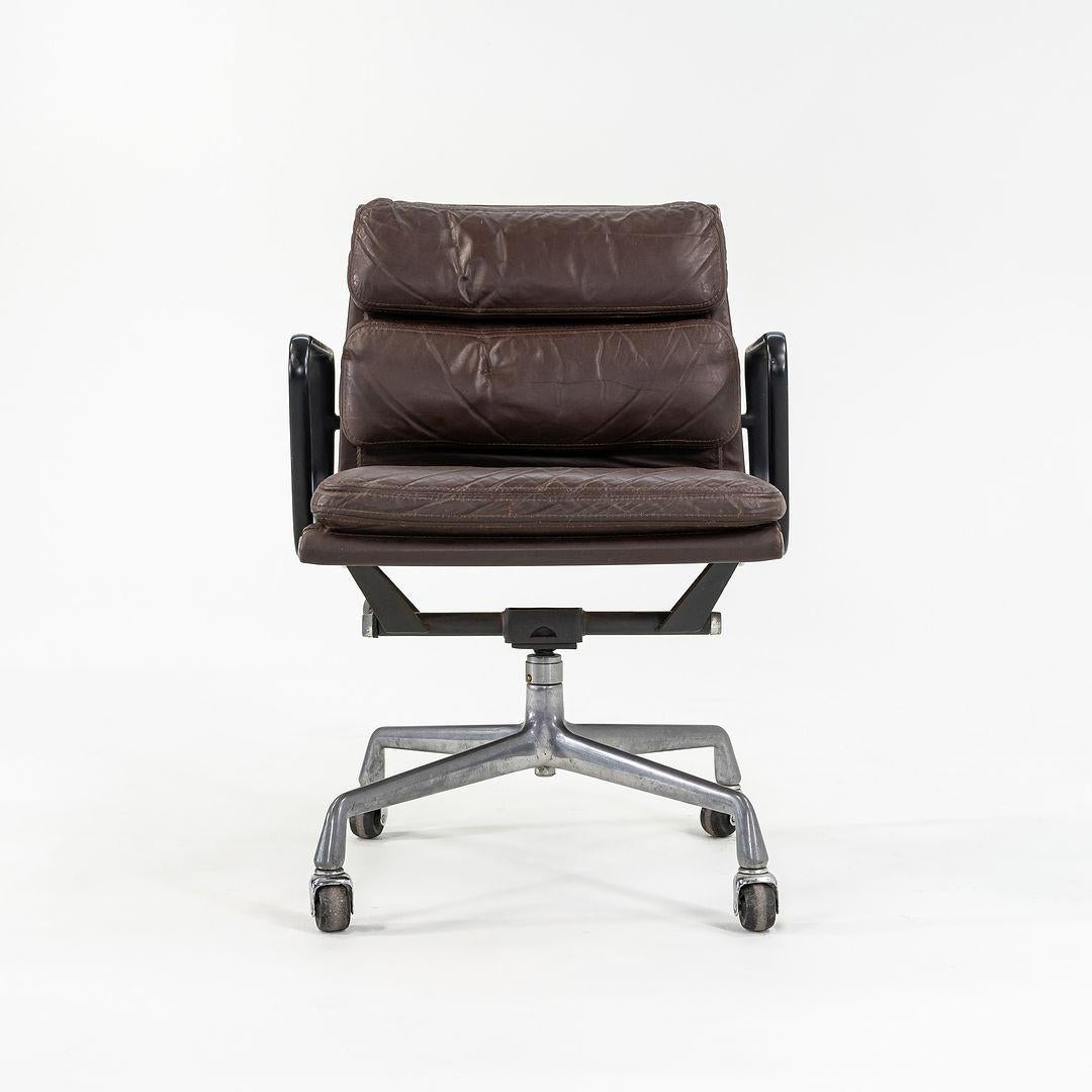 Late 20th Century 1981 Eames Herman Miller Soft Pad Management Desk Chair in Brown Leather