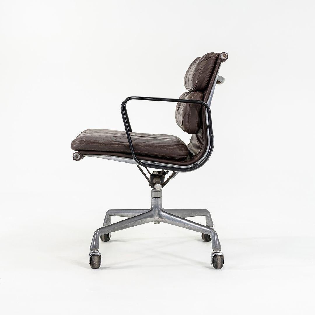 1981 Eames Herman Miller Soft Pad Management Desk Chair in Brown Leather 1