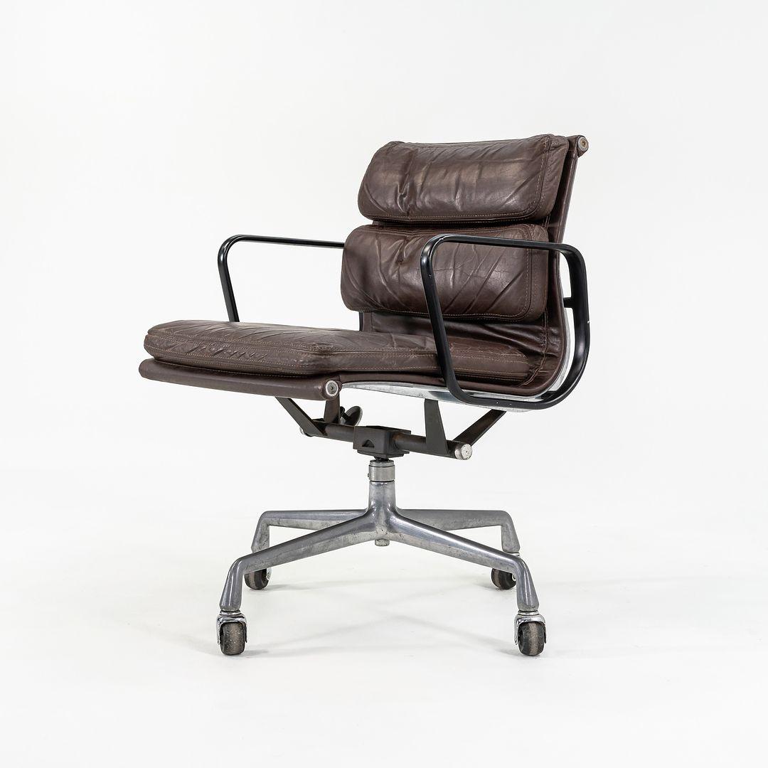 1981 Eames Herman Miller Soft Pad Management Desk Chair in Brown Leather 2