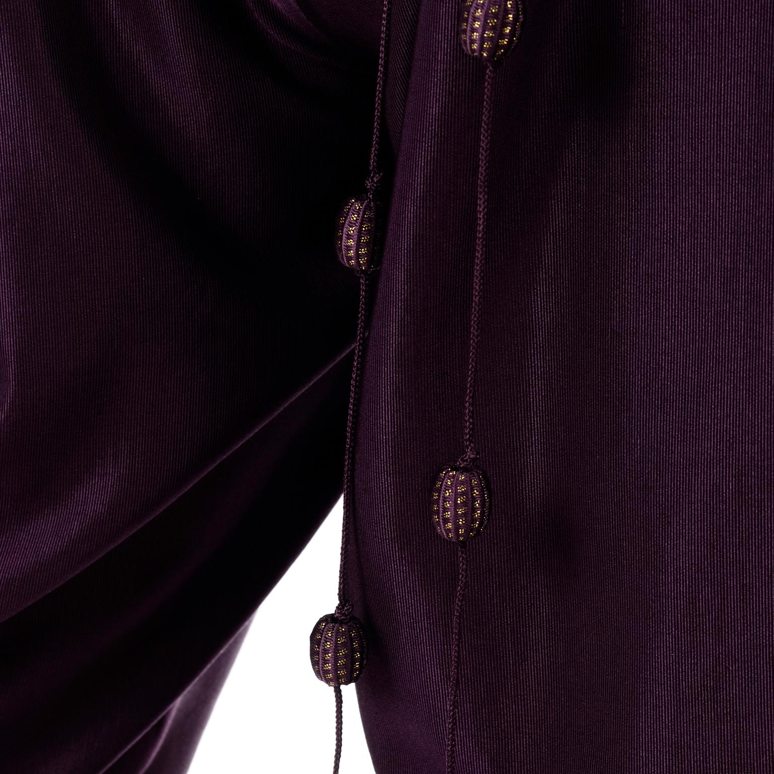 1981 Gianni Versace Vintage Purple Silk & Wool Jodhpurs & Star Chiffon Top 6