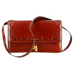 1981 Hermes Burgundy Leather Shoulder Bag 