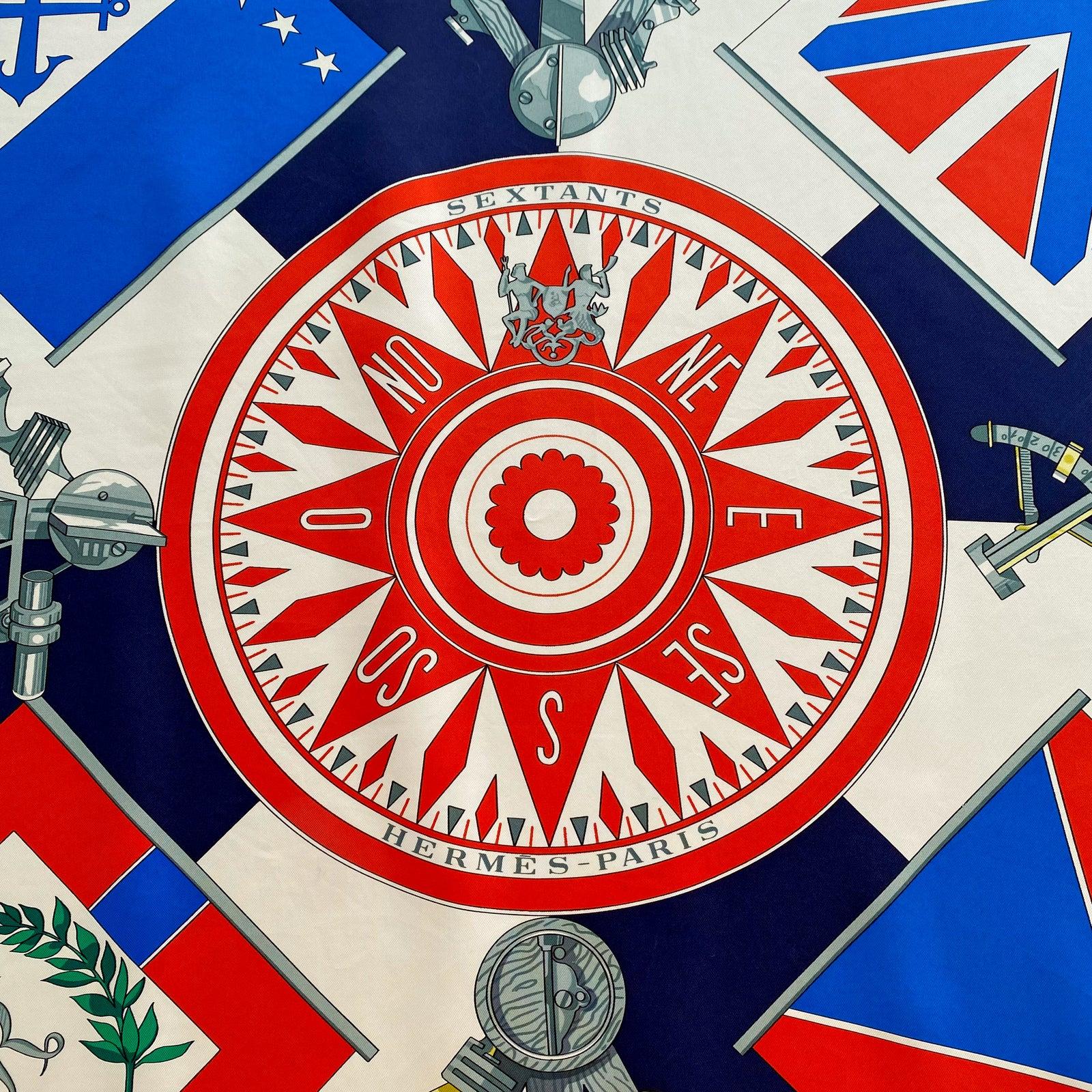 Beige 1981 Sciarpa Hermès Navy 