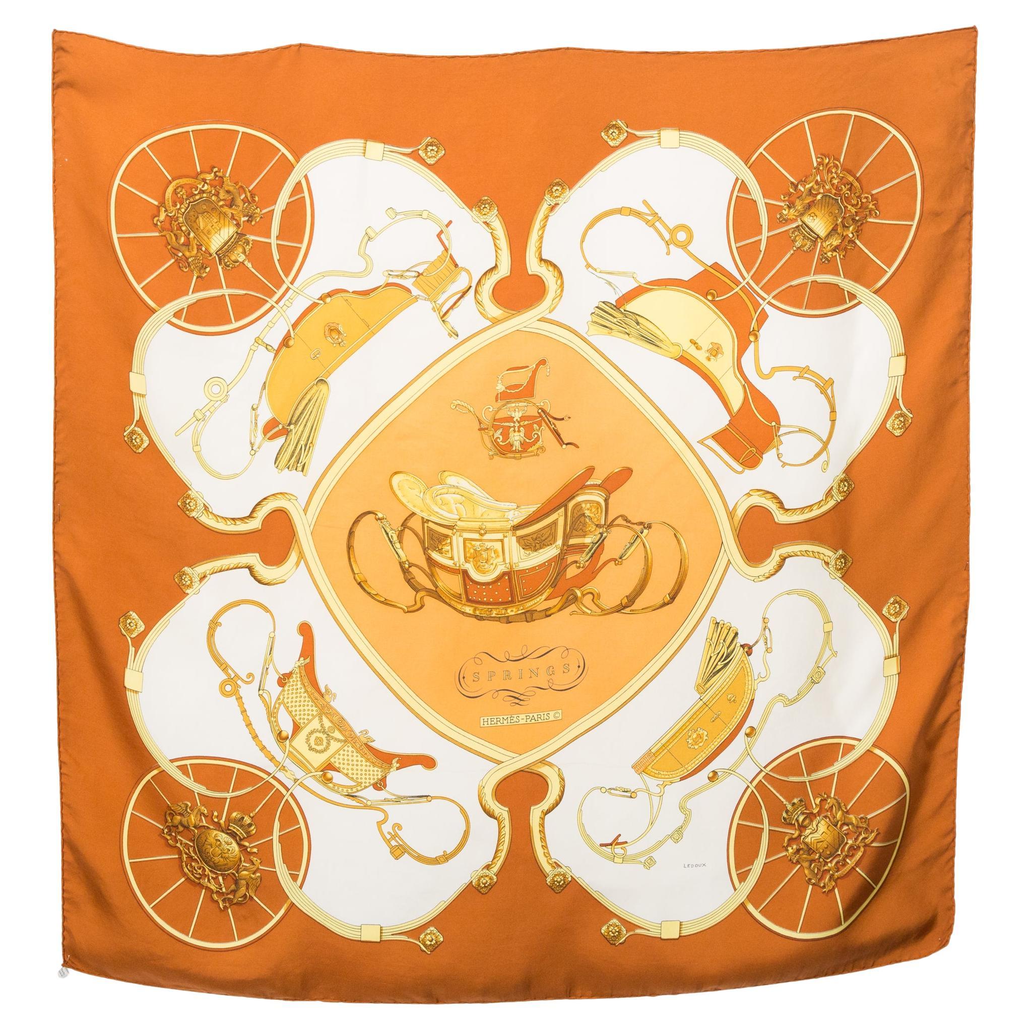 1981 Hermes Springs by P Ledoux Silk Scarf For Sale