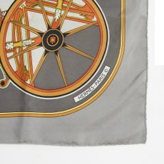 Hermès 1981 Carré 90 Washingtons carriage Grey Silk Twill Carre 90 Hermes