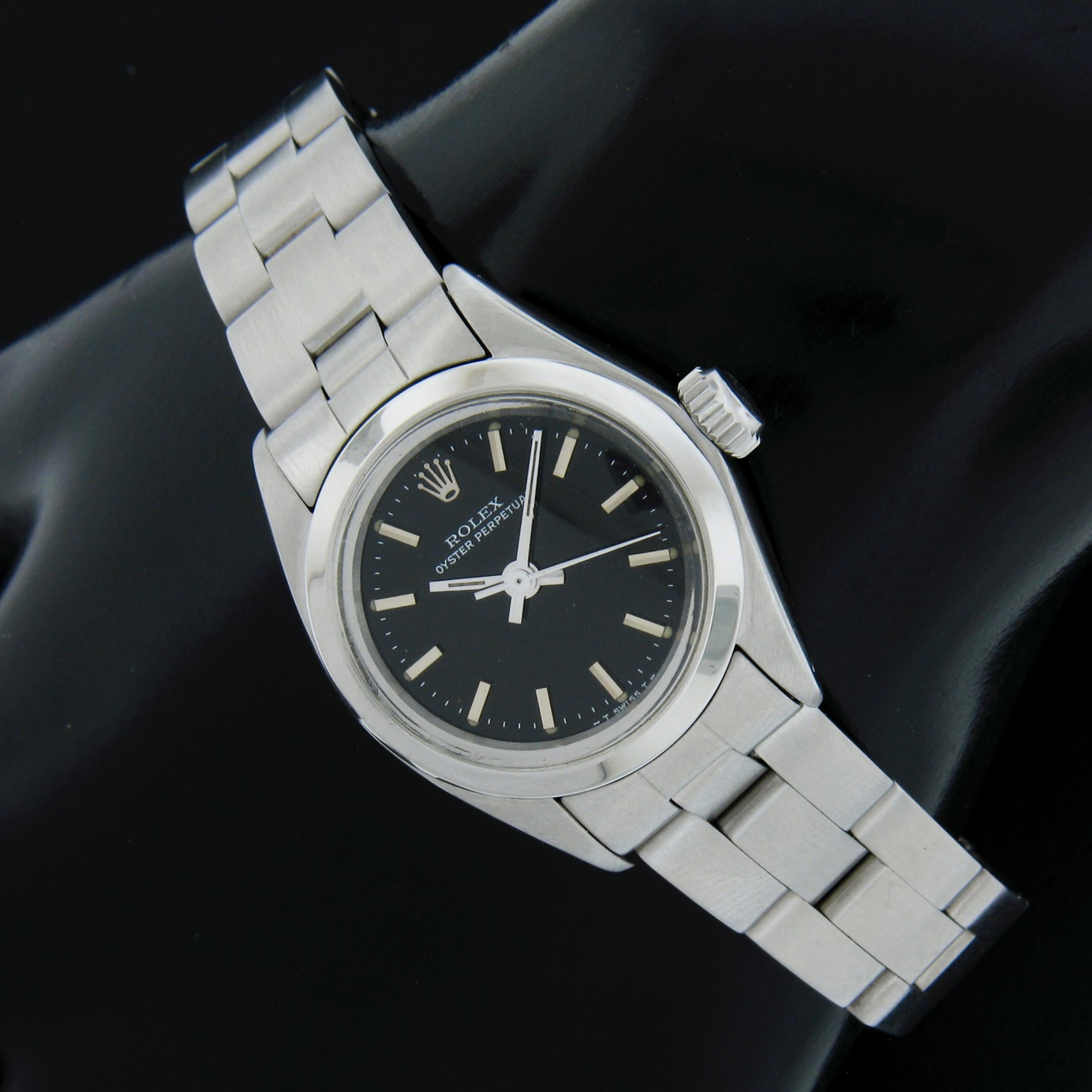 1981 Ladies Stainless Steel Rolex Datejust 26mm Oyster Bracelet Watch Ref. 6718 Excellent état - En vente à Montclair, NJ