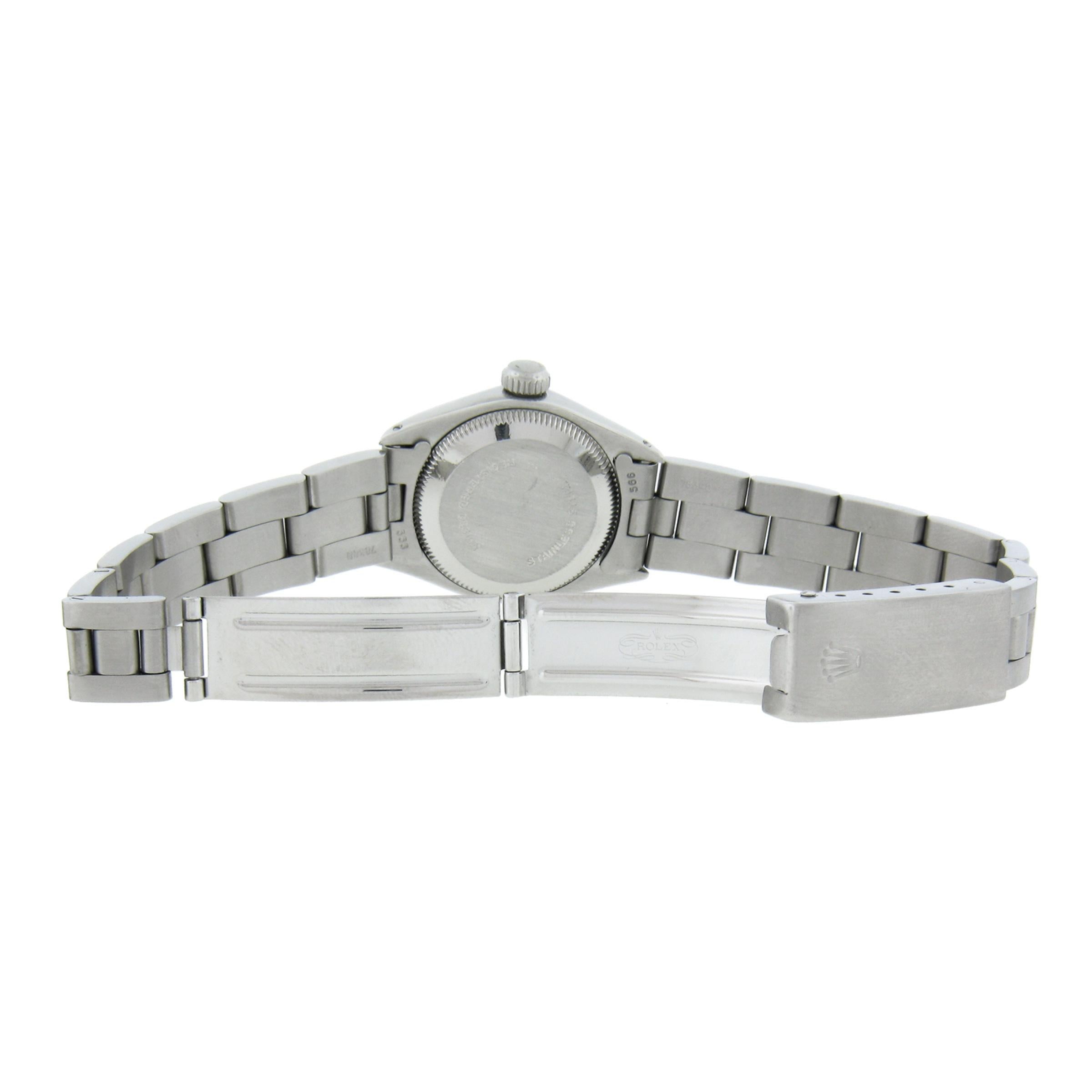 1981 Ladies Stainless Steel Rolex Datejust 26mm Oyster Bracelet Watch Ref. 6718 en vente 1