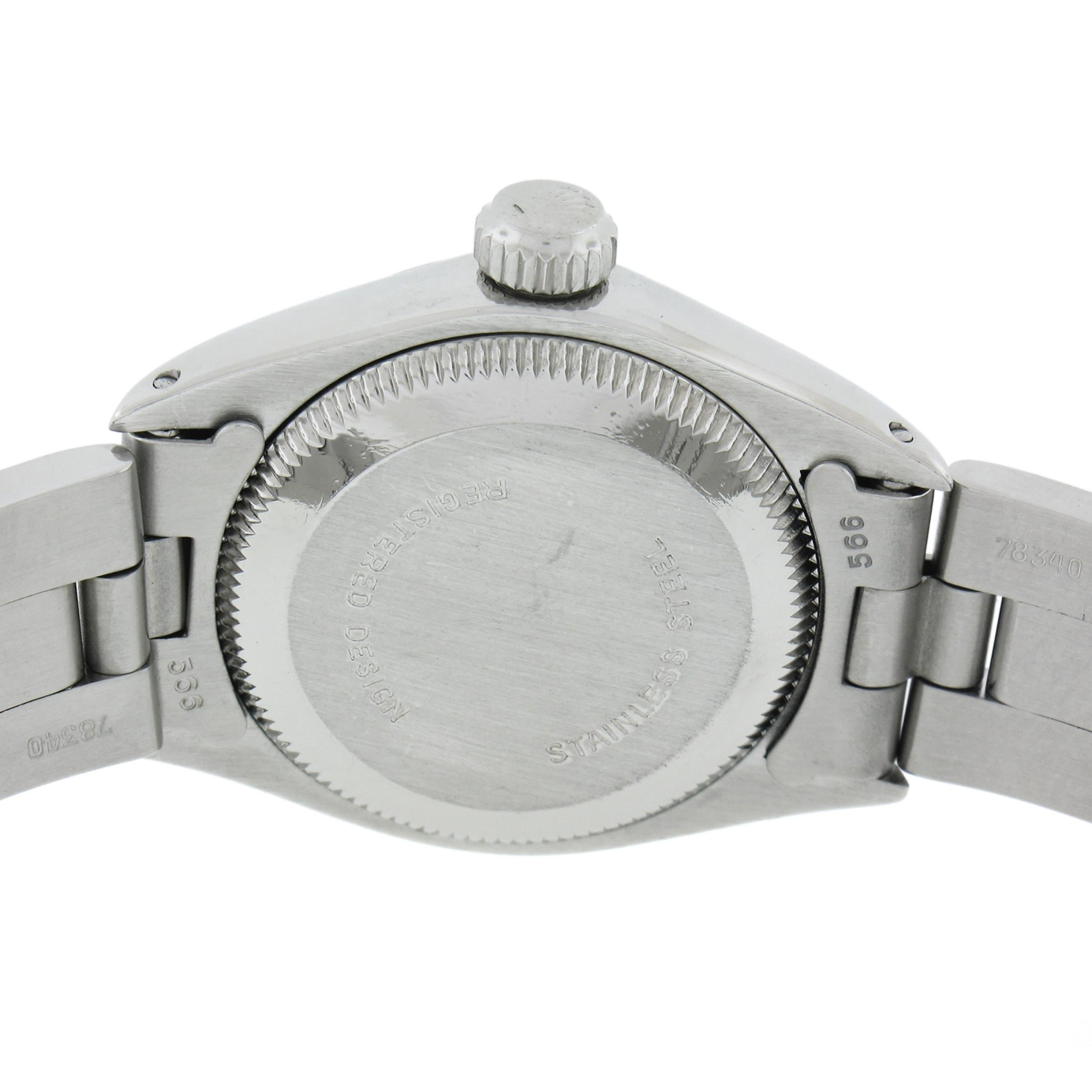 1981 Ladies Stainless Steel Rolex Datejust 26mm Oyster Bracelet Watch Ref. 6718 en vente 2