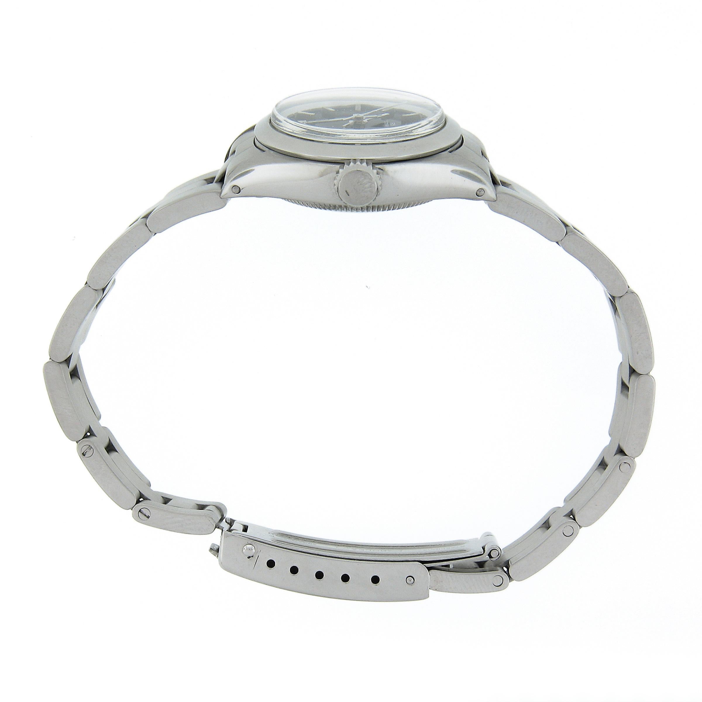 Women's 1981 Ladies Stainless Steel Rolex Datejust 26mm Oyster Bracelet Watch Ref. 6718 For Sale