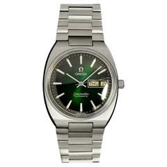 1981 Omega Seamaster Vintage Mens Green Vignette SS Steel Watch - Mint
