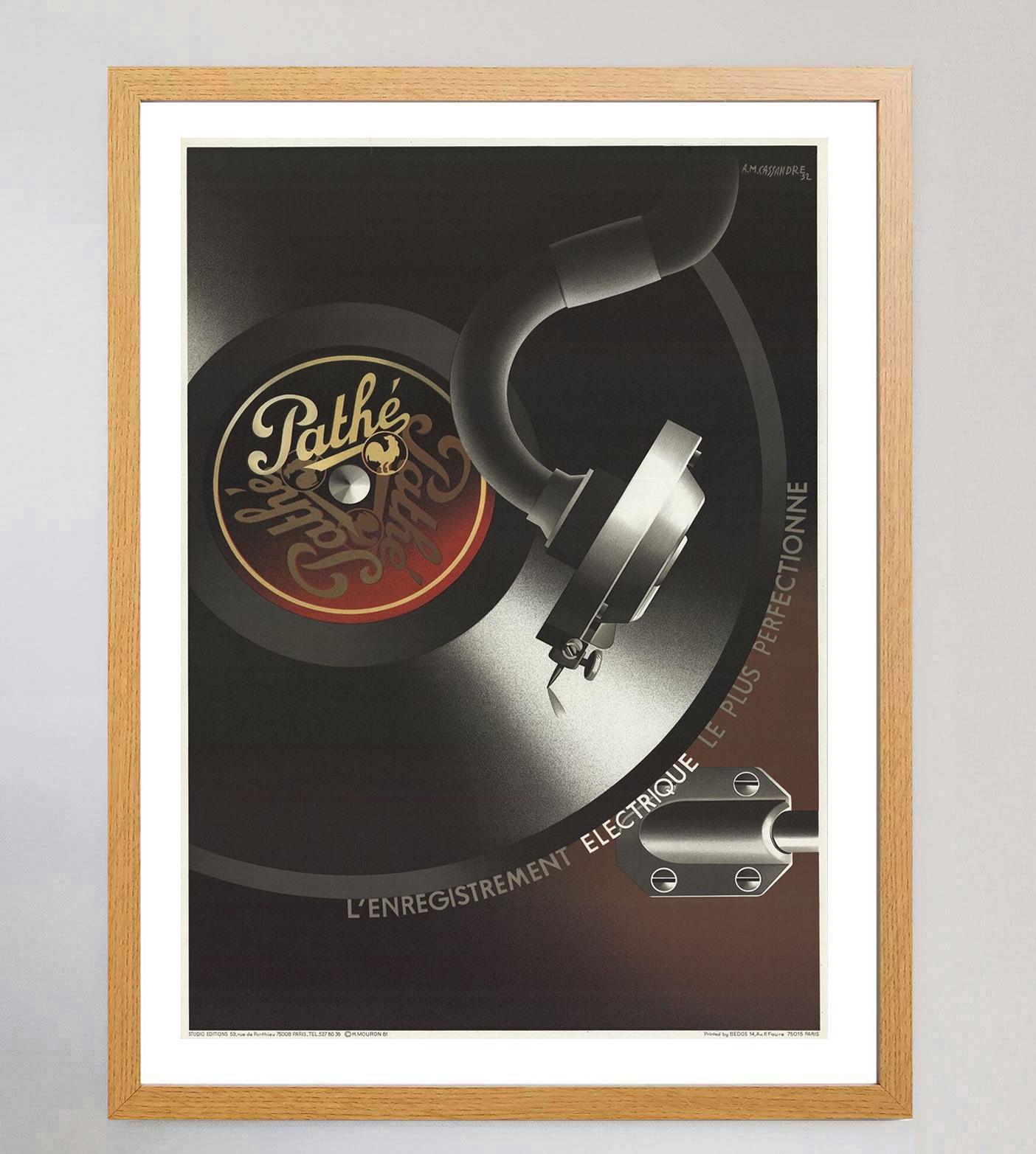 French 1981 Pathe Record Player Original Vintage Poster For Sale