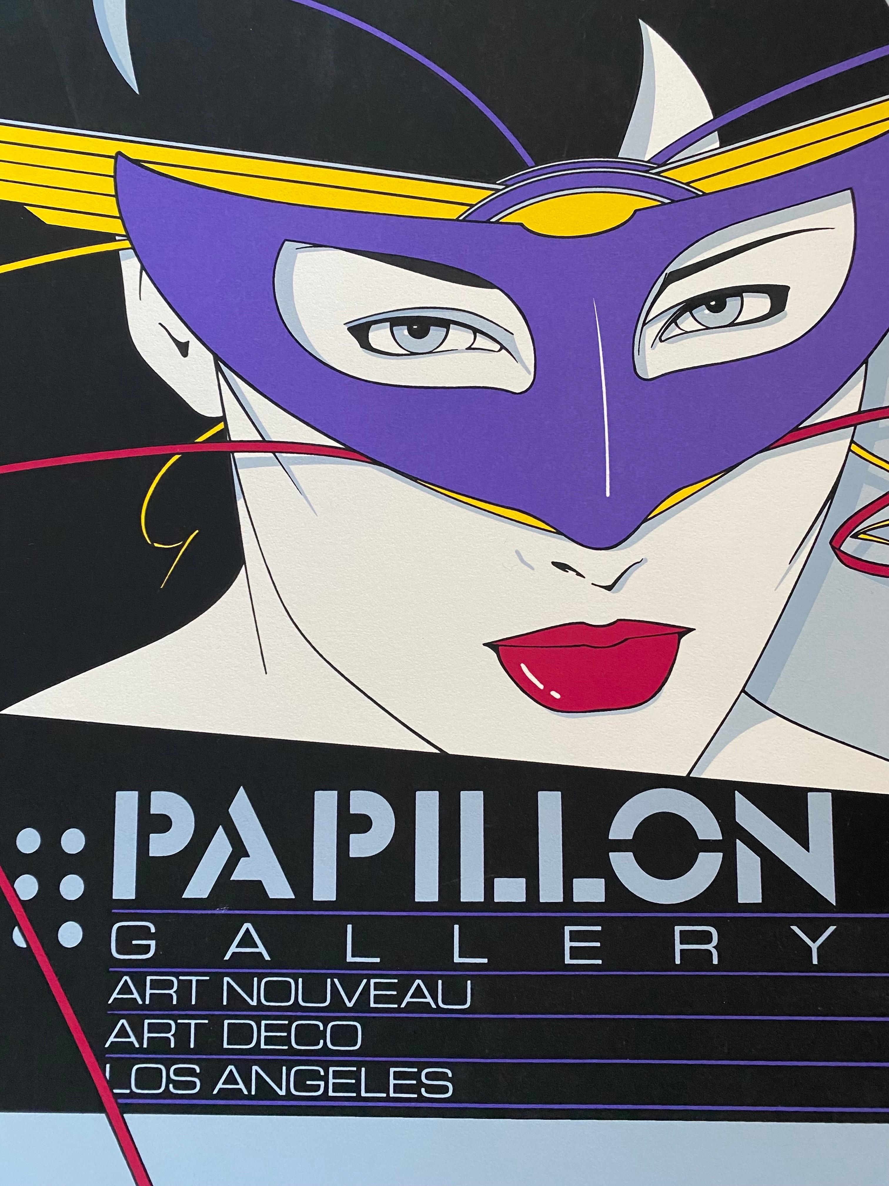 🎨 Dive into the timeless elegance of Patrick Nagel's iconic artwork with this excellent 1981 serigraph, published by Mirage Editions for Papillon Gallery in Los Angeles. Crafted with meticulous detail, this piece encapsulates Nagel's signature
