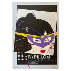 Vintage 1981 Patrick Nagel Papillon Gallery Los Angeles, Mirage Editions Serigraph