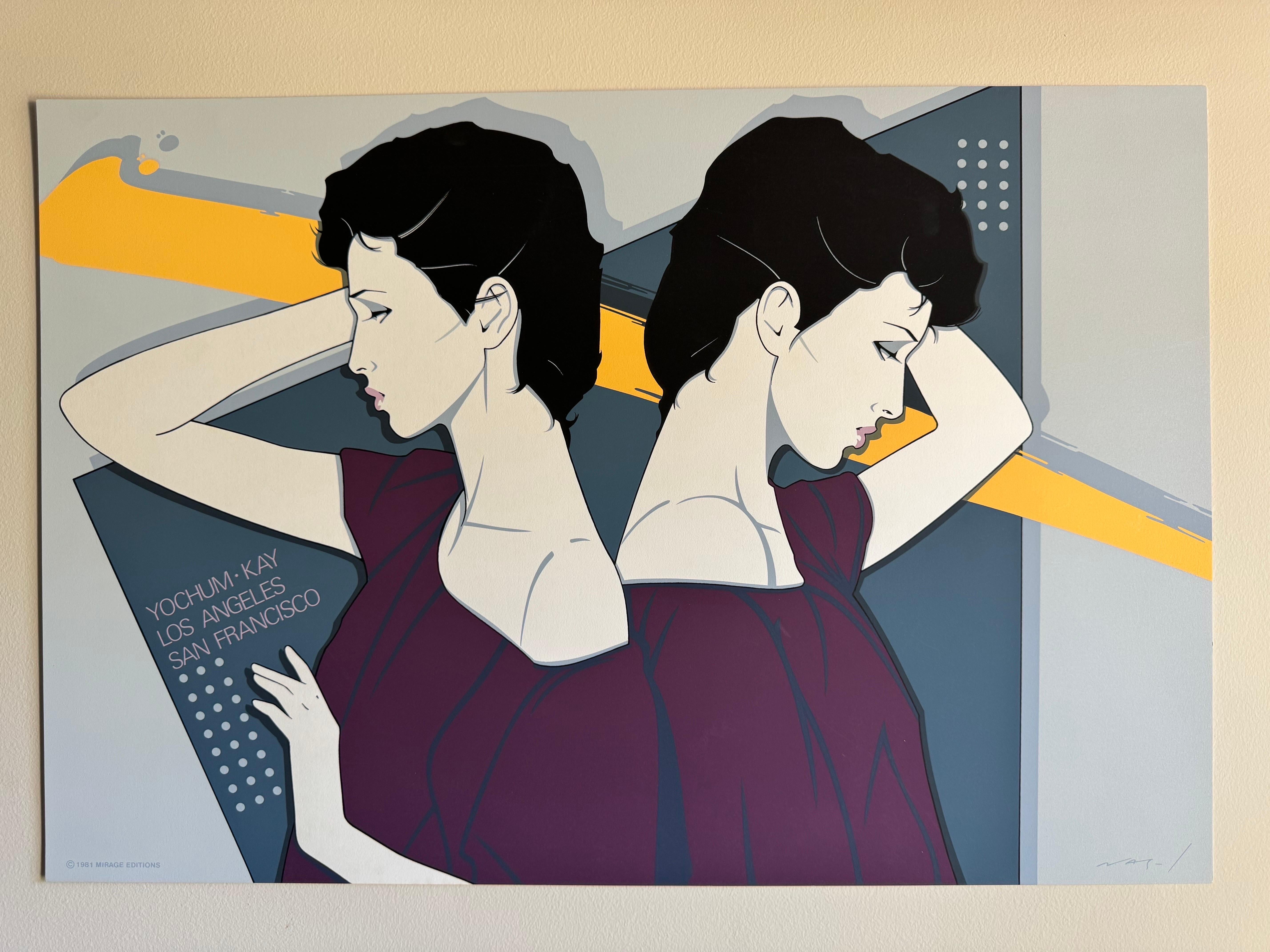 1981 Patrick Nagel „Yochum-Kay LA, SF“ Mirage Editions Siebdrucke  im Angebot 2