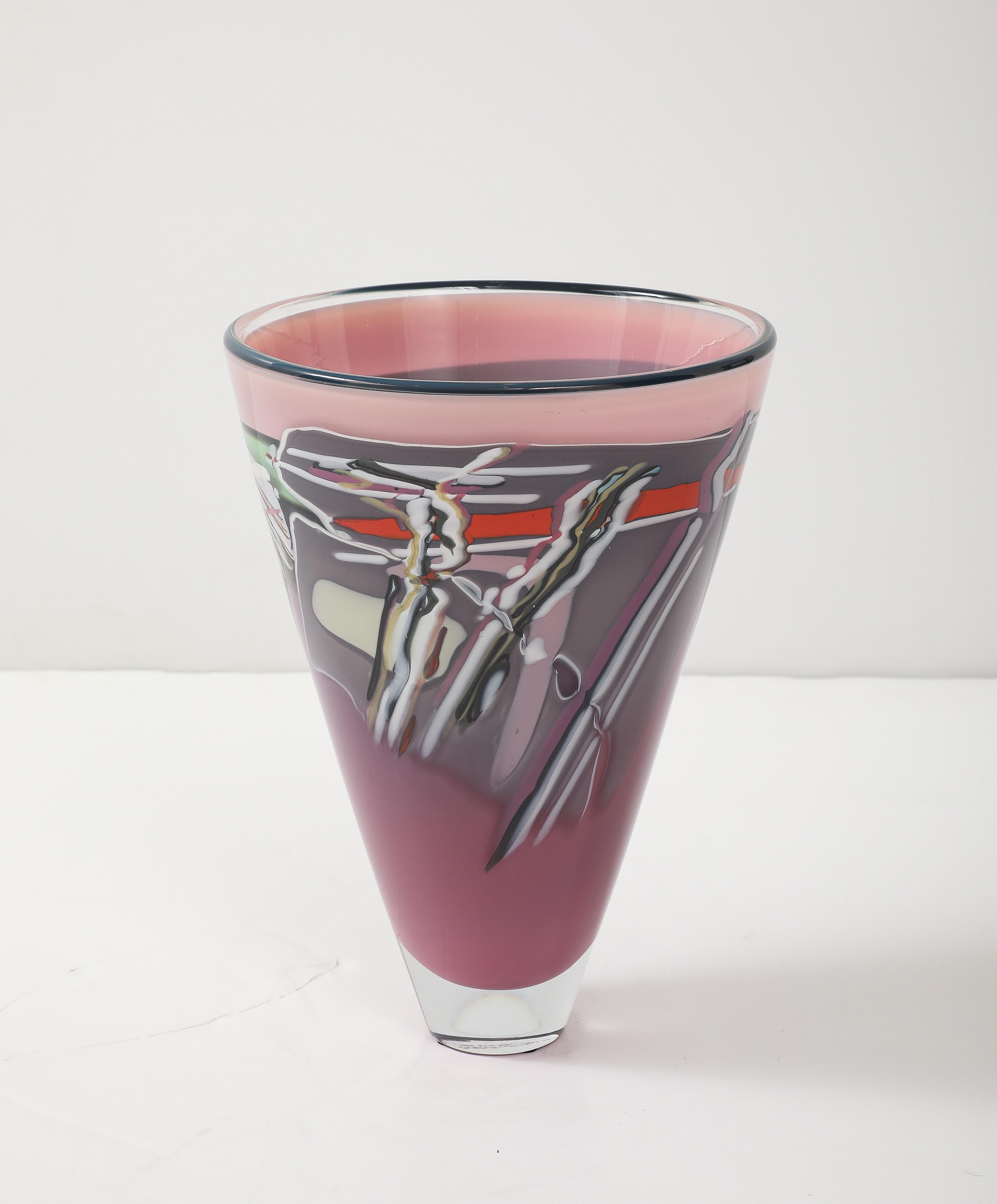 1981 Rick Bernstein Vaso modernista in vetro artistico in vendita 3