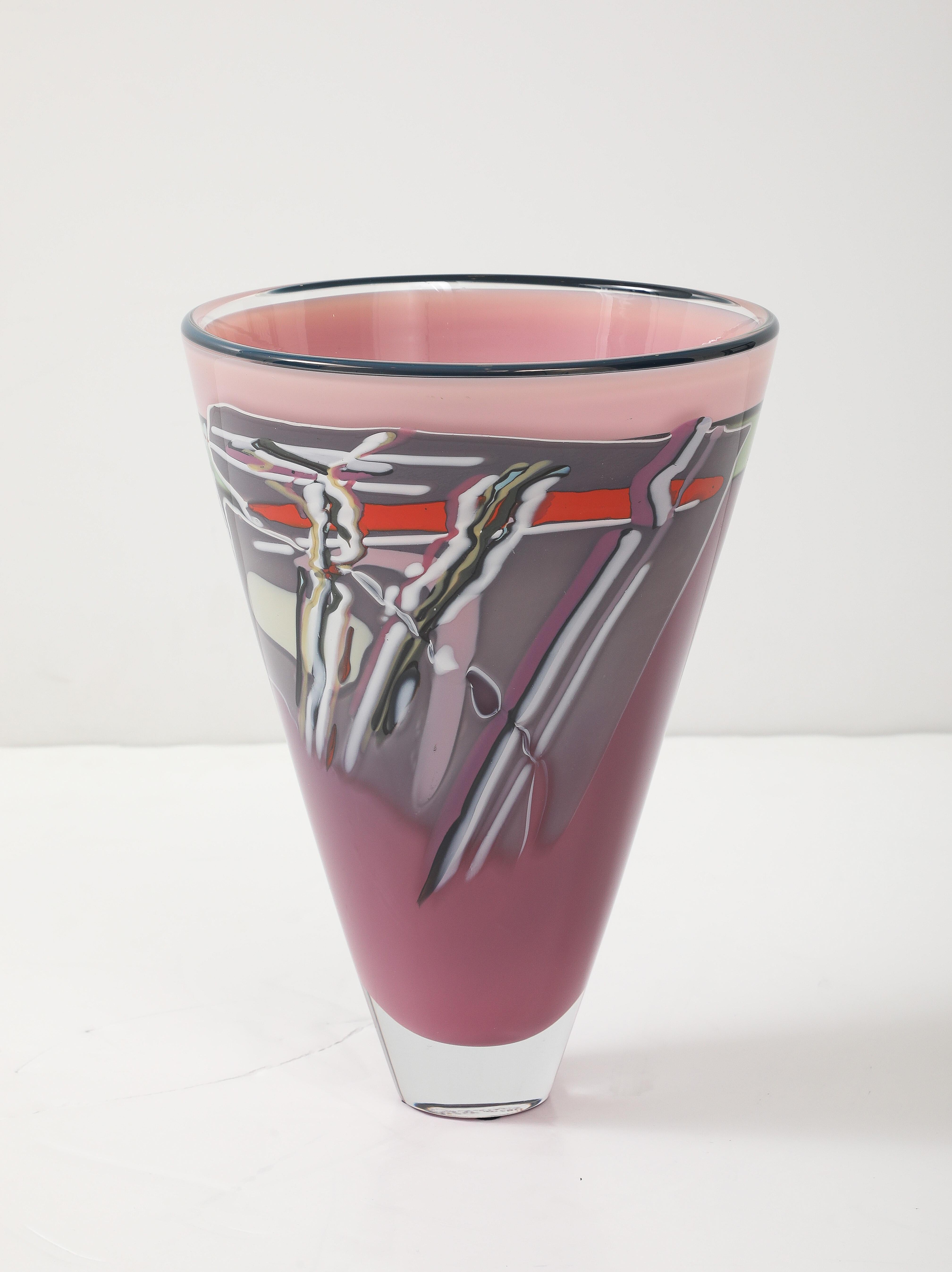 1981 Rick Bernstein Vaso modernista in vetro artistico in vendita 4