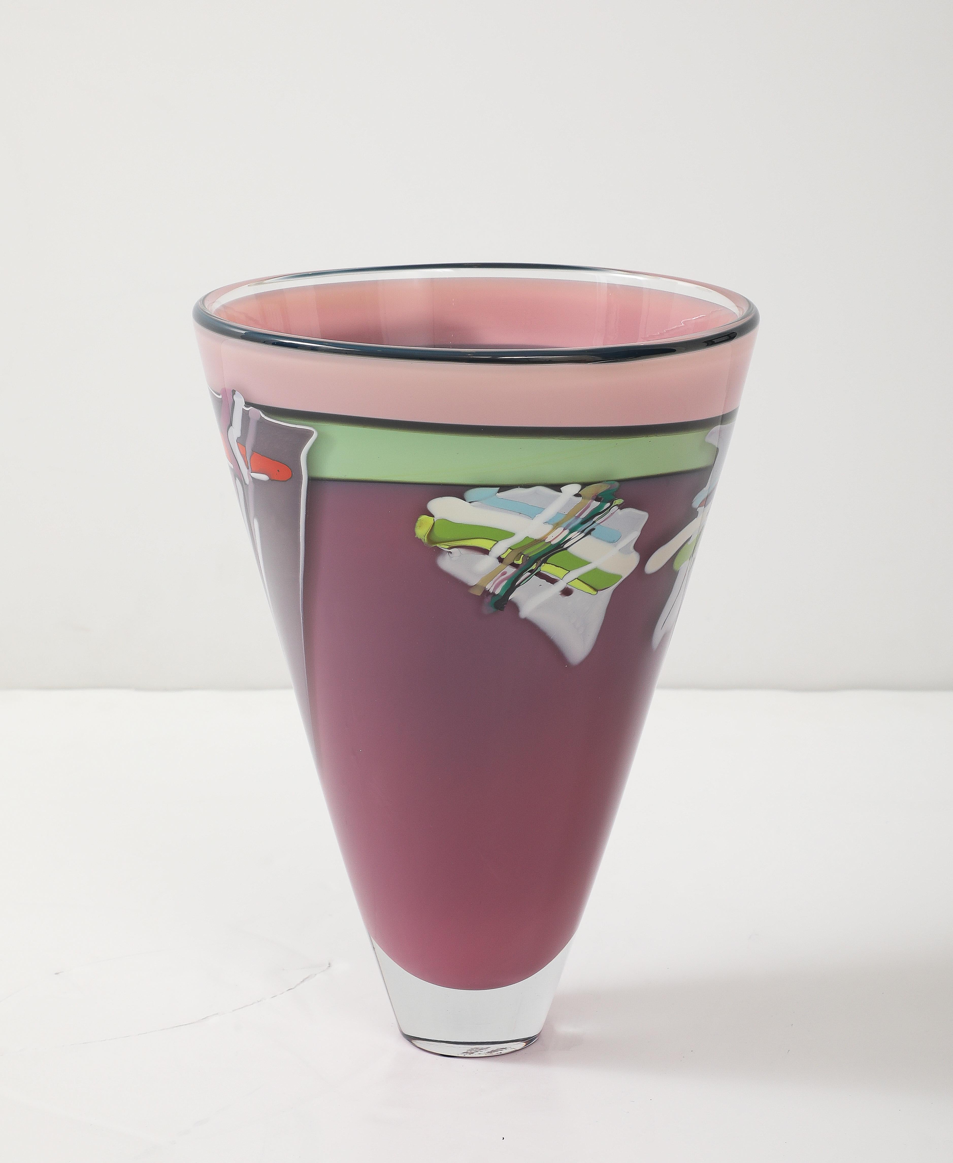 1981 Rick Bernstein Vaso modernista in vetro artistico in vendita 6