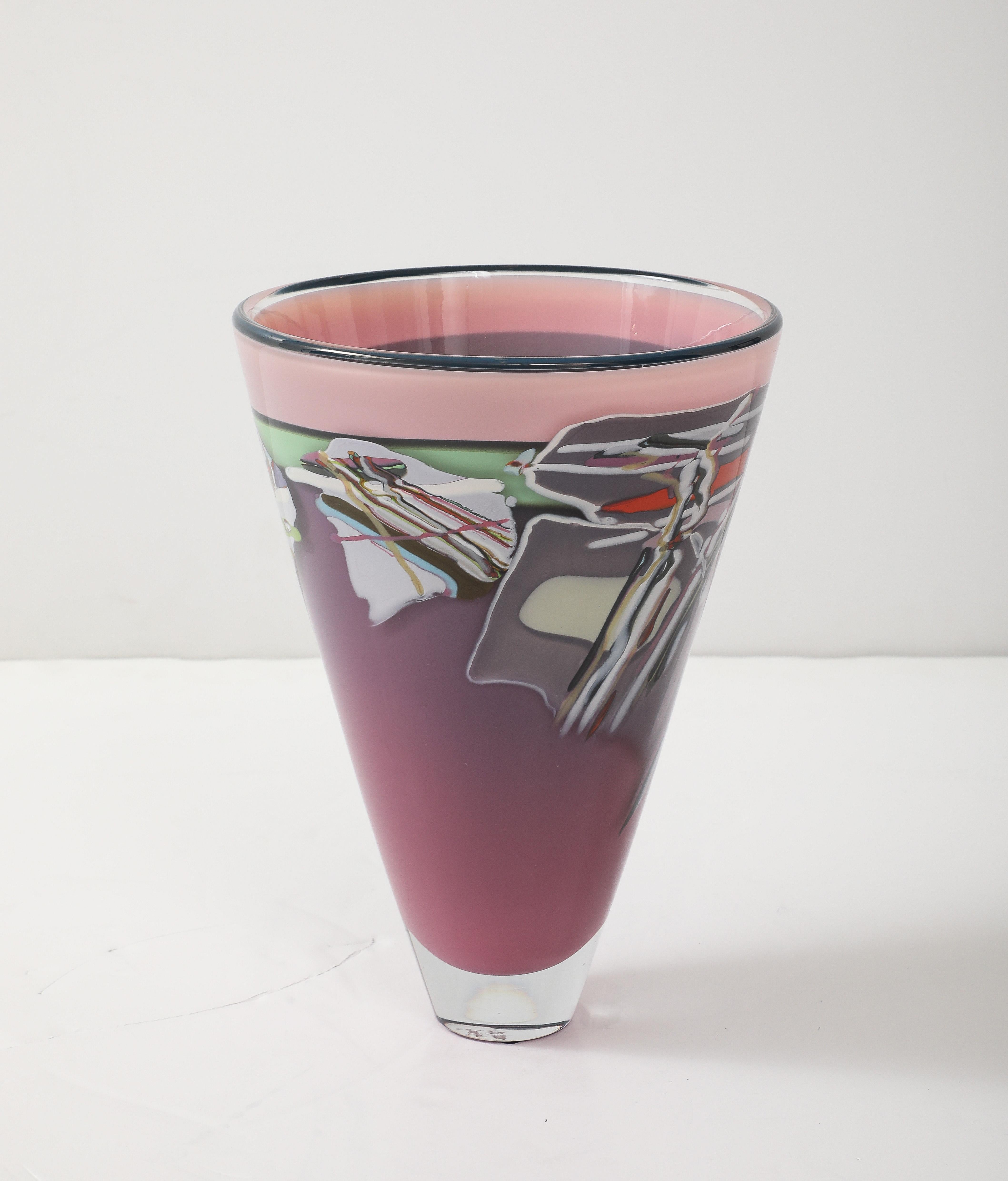 1981 Rick Bernstein Vaso modernista in vetro artistico in vendita 7