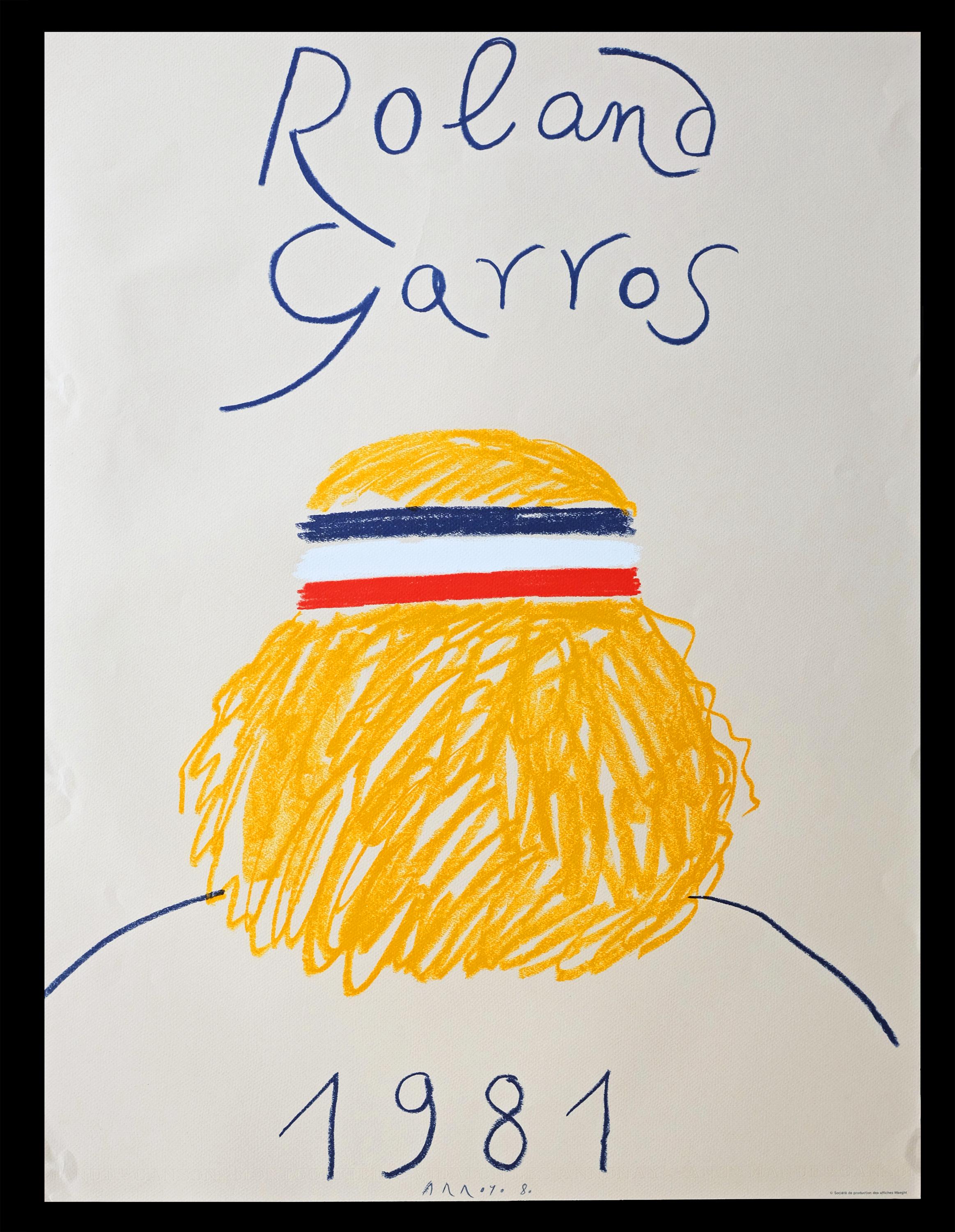 Rare original 1981 promotional poster for the French Open at Roland Garros.

Freehand illustration design of Bjorn Borg by Eduardo Arroyo.

Limited edition of 2000.

Rolled.

Measures: L 75.5cm x W 57cm.