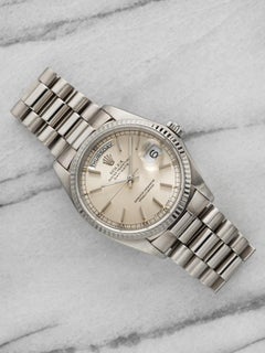 1981 Rolex Day-Date 36 18039 18K White Gold Silver Dial Automatic 36mm
