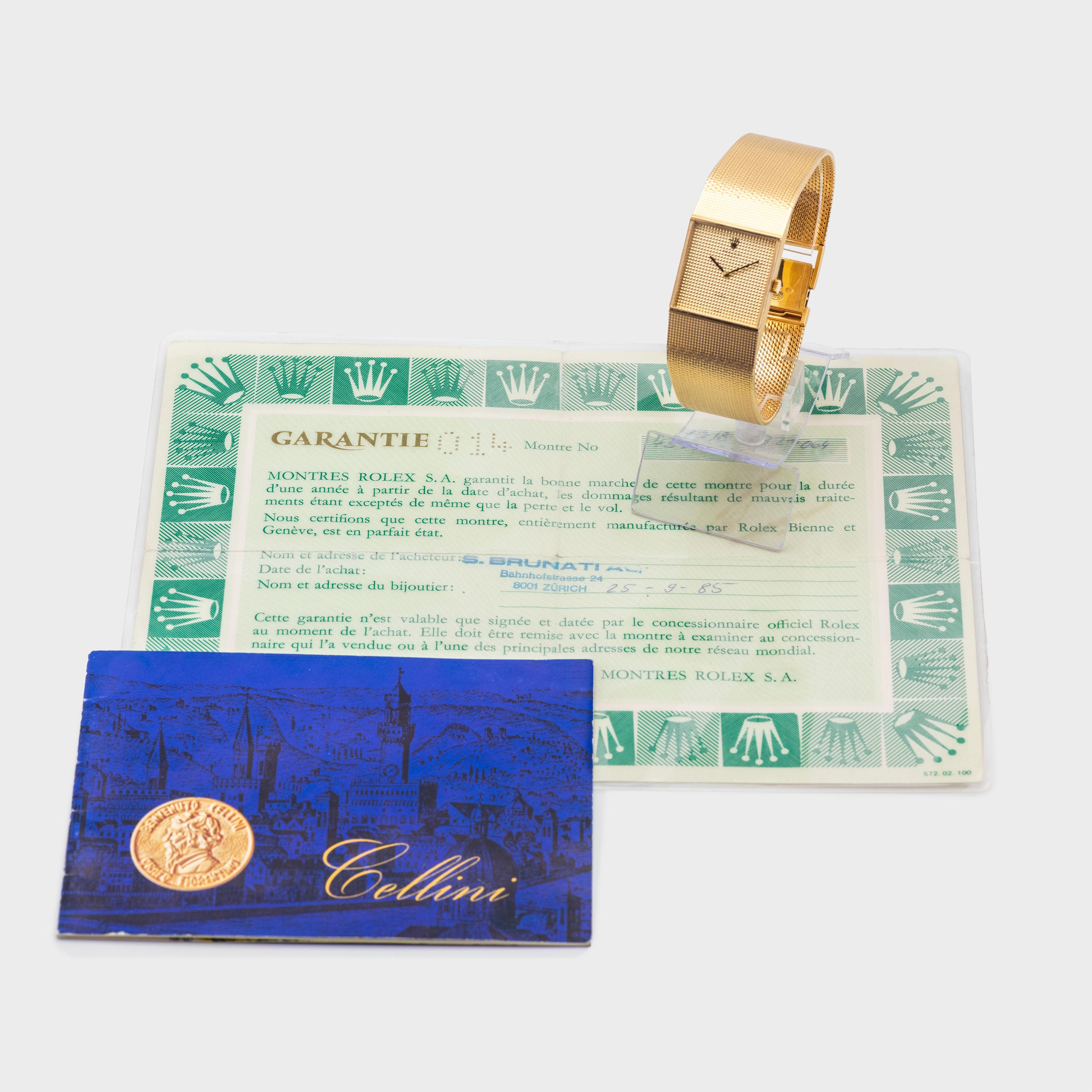 1981 Rolex King Midas Cellini Quadrante Hobnail non lucidato Ref. 4312/8 (con documenti) In condizioni ottime in vendita a Dubai, AE