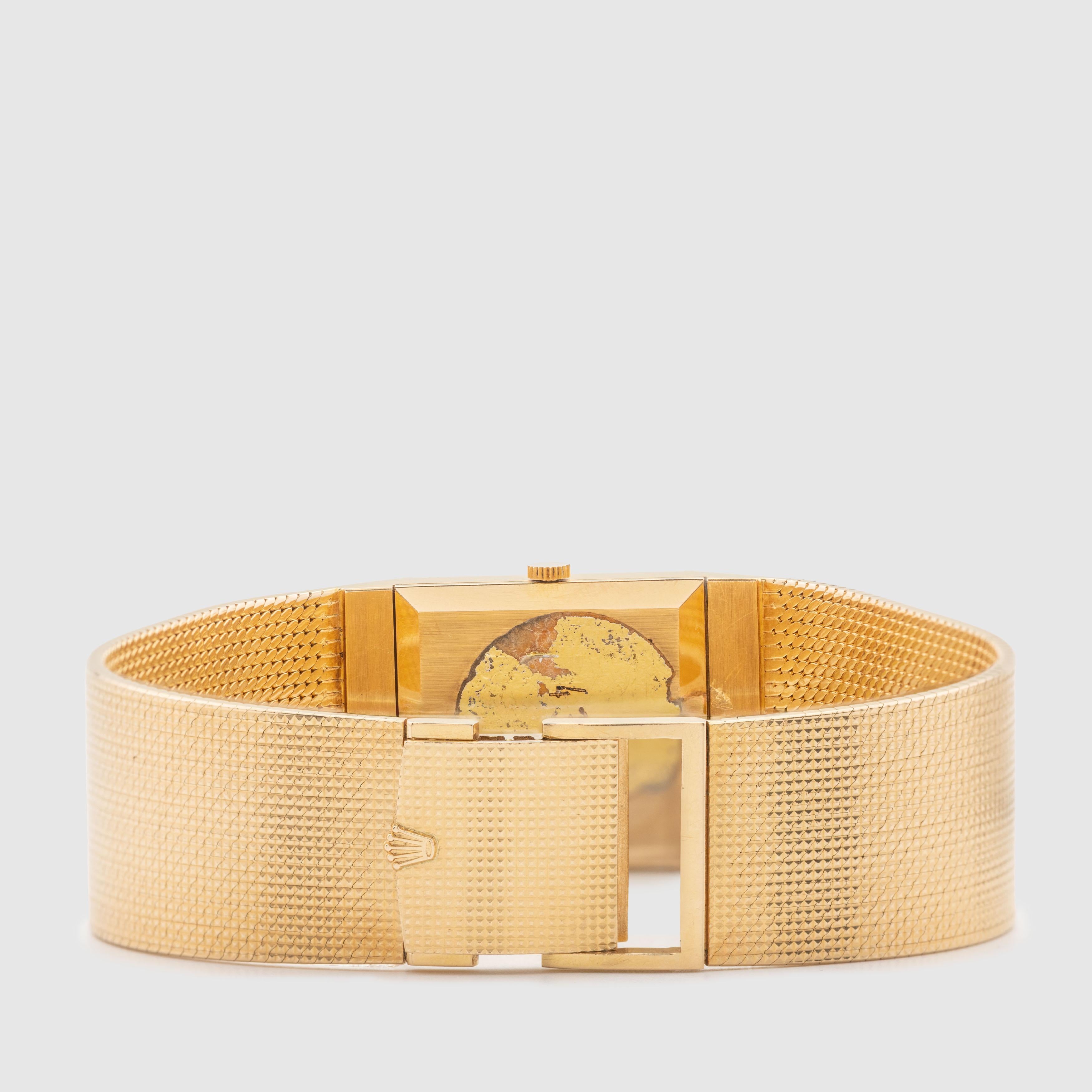 1981 Rolex King Midas Cellini Quadrante Hobnail non lucidato Ref. 4312/8 (con documenti) in vendita 3