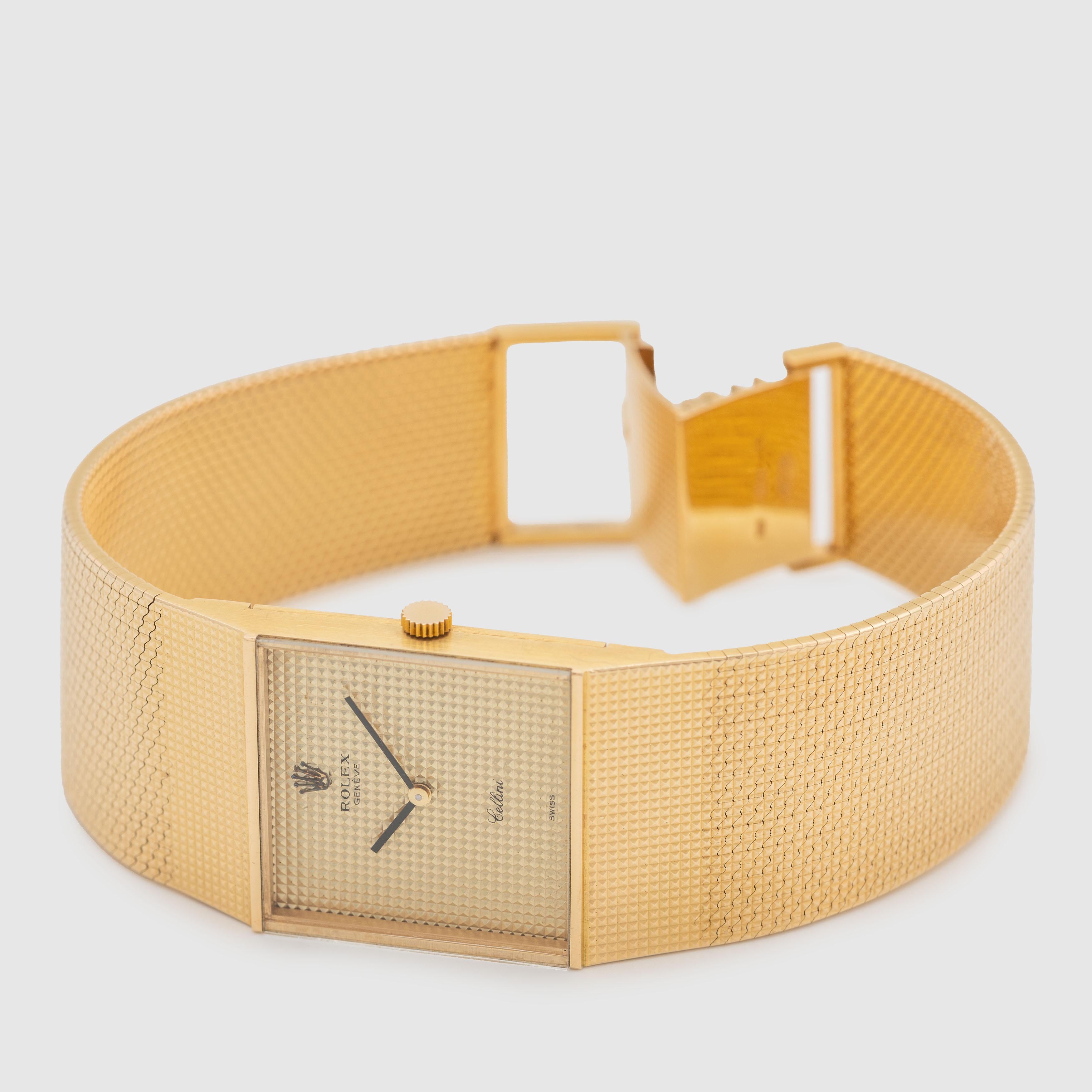 1981 Rolex King Midas Cellini Quadrante Hobnail non lucidato Ref. 4312/8 (con documenti) in vendita 4