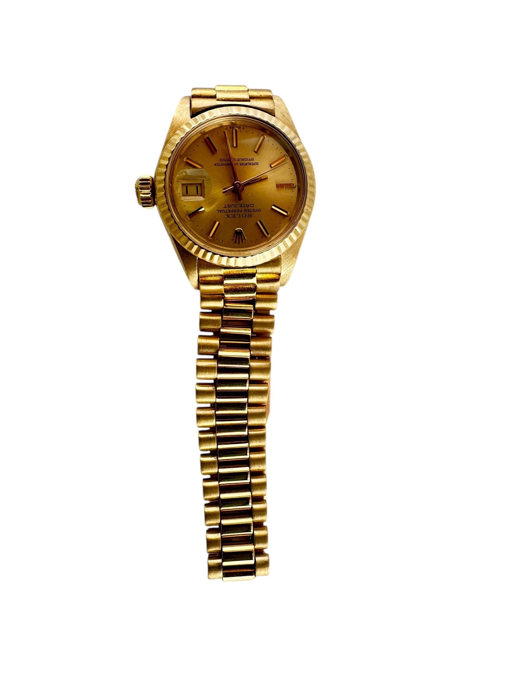 1981 Reloj Rolex de oro amarillo de 18 quilates para señora 6917 Correa jubileo 26 mm #20298 6