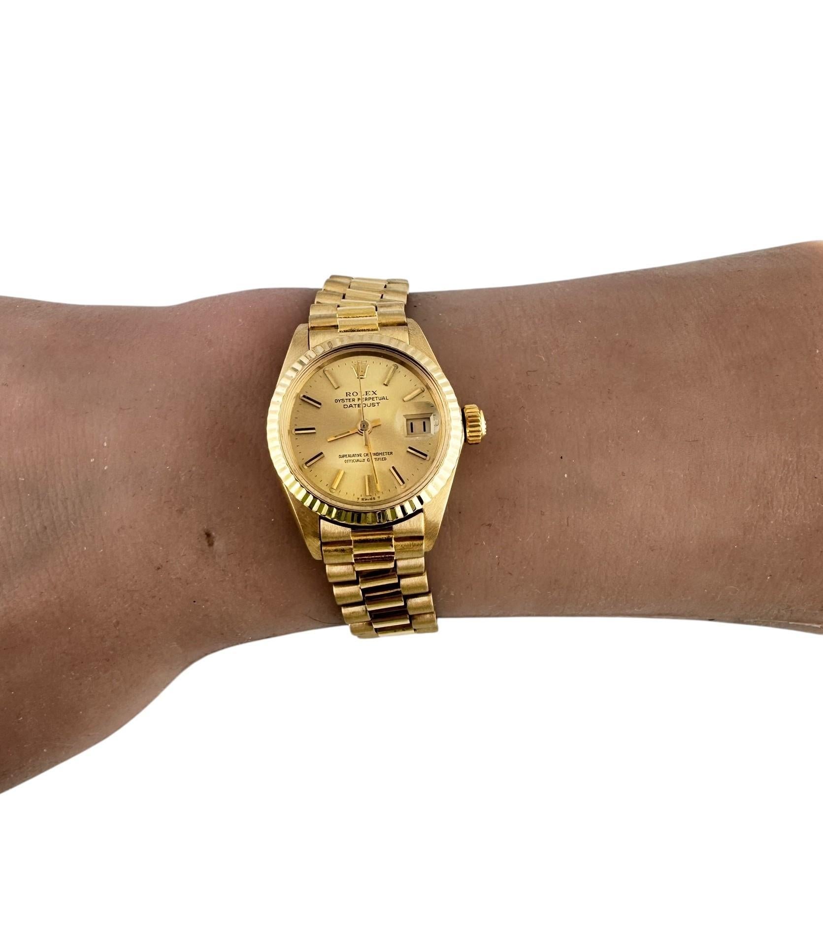 1981 Reloj Rolex de oro amarillo de 18 quilates para señora 6917 Correa jubileo 26 mm #20298 8
