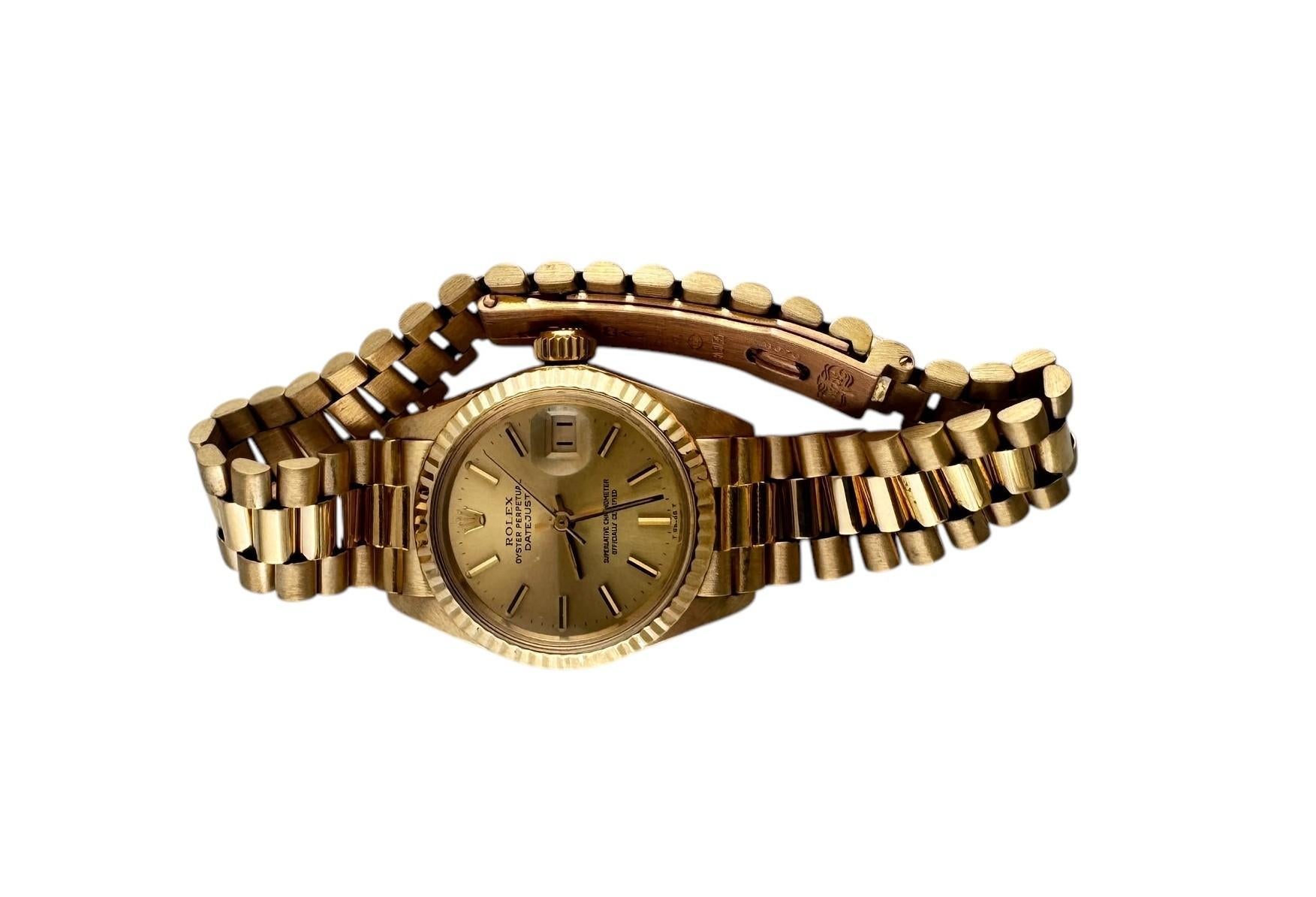 De las mujeres 1981 Reloj Rolex de oro amarillo de 18 quilates para señora 6917 Correa jubileo 26 mm #20298 en venta