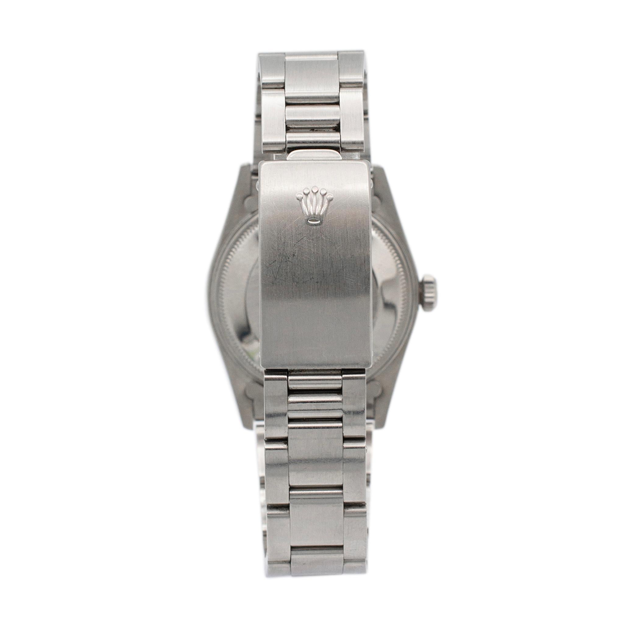 Women's or Men's 1981 Rolex Oyster Perpetual Date 34MM 15010 Mop Diamond Dial Oyster Steel Watch