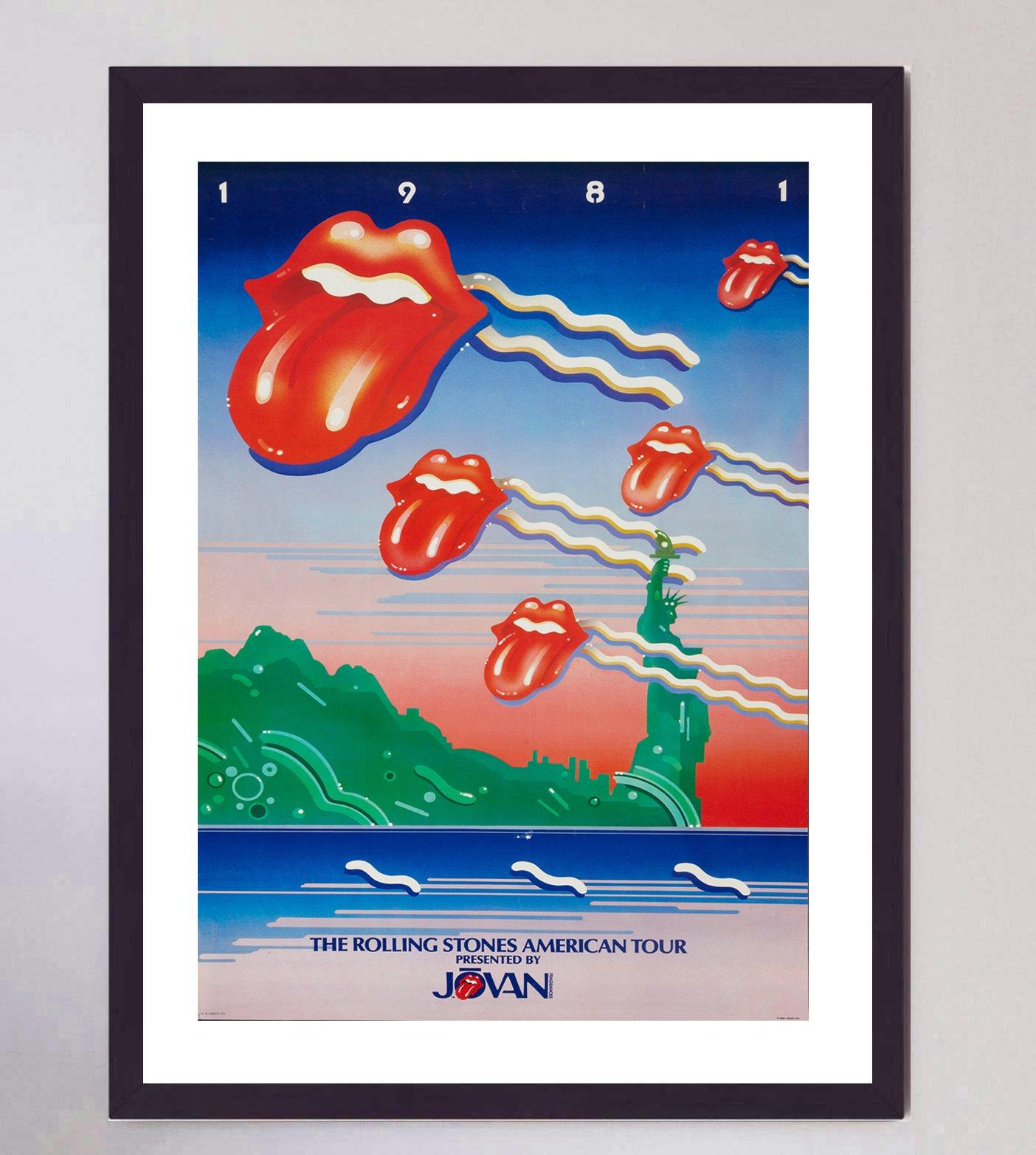 Late 20th Century 1981 Rolling Stones - American Tour Original Vintage Poster For Sale