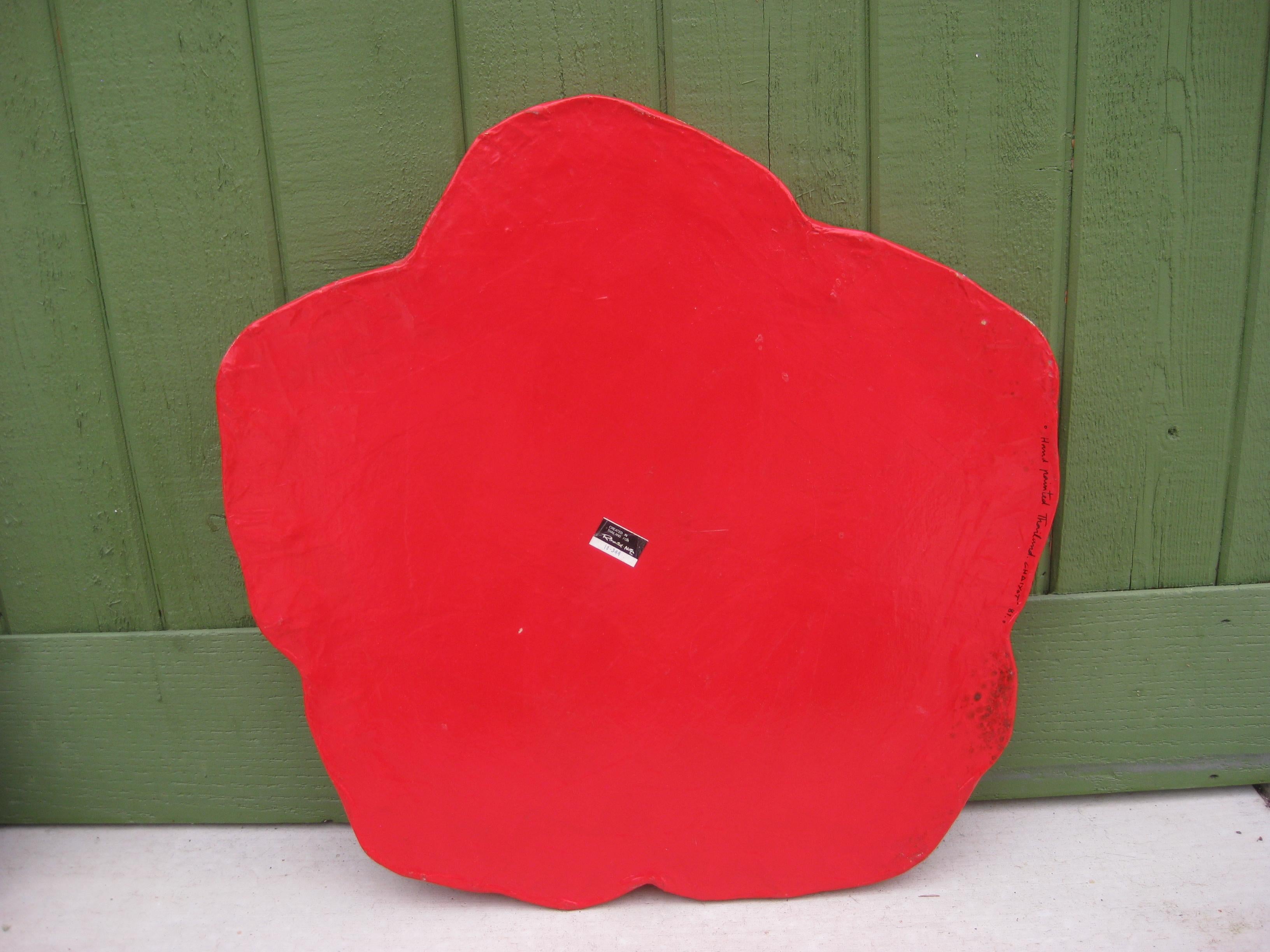 1981 Rosenthal-Netter Hand Painted Papier Mache Hibiscus Flower Serving Tray 22