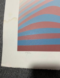 1981 Roy Ahlgren "Big Sur" Serigrafía Op Art