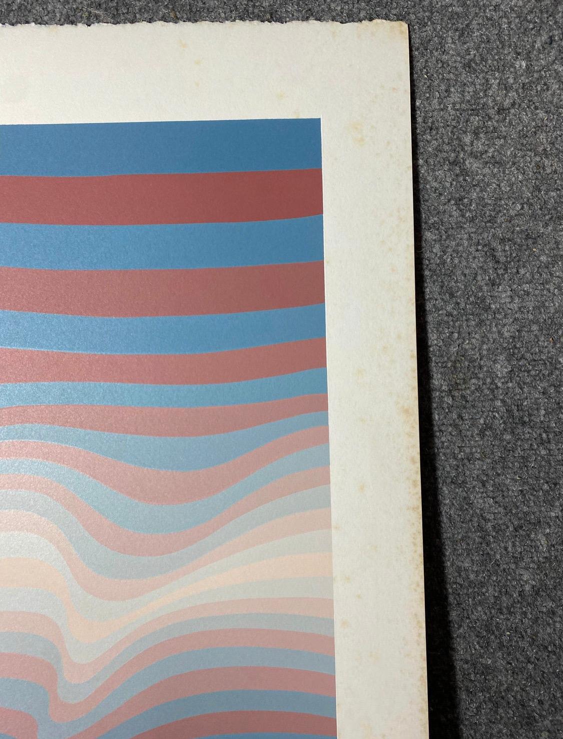 1981 Roy Ahlgren “Big Sur” Op Art Serigraph In Good Condition For Sale In San Carlos, CA